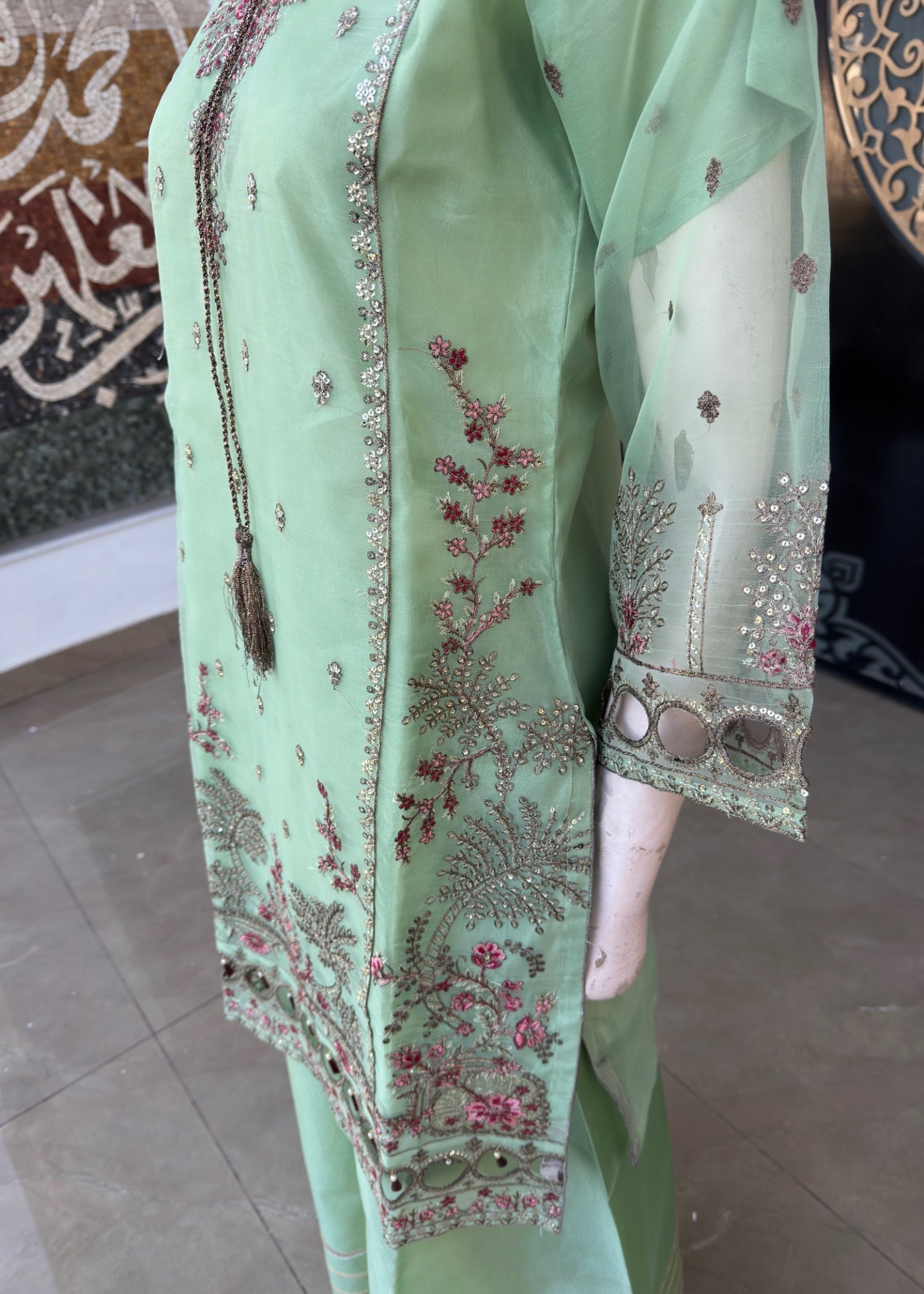 organza Sharara in Green