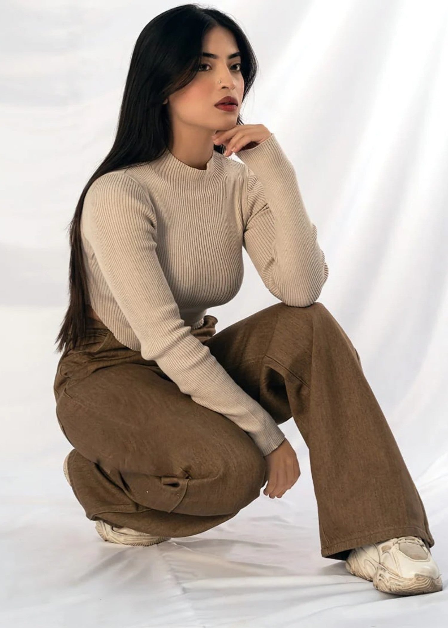 denim Jeans in Camel brown