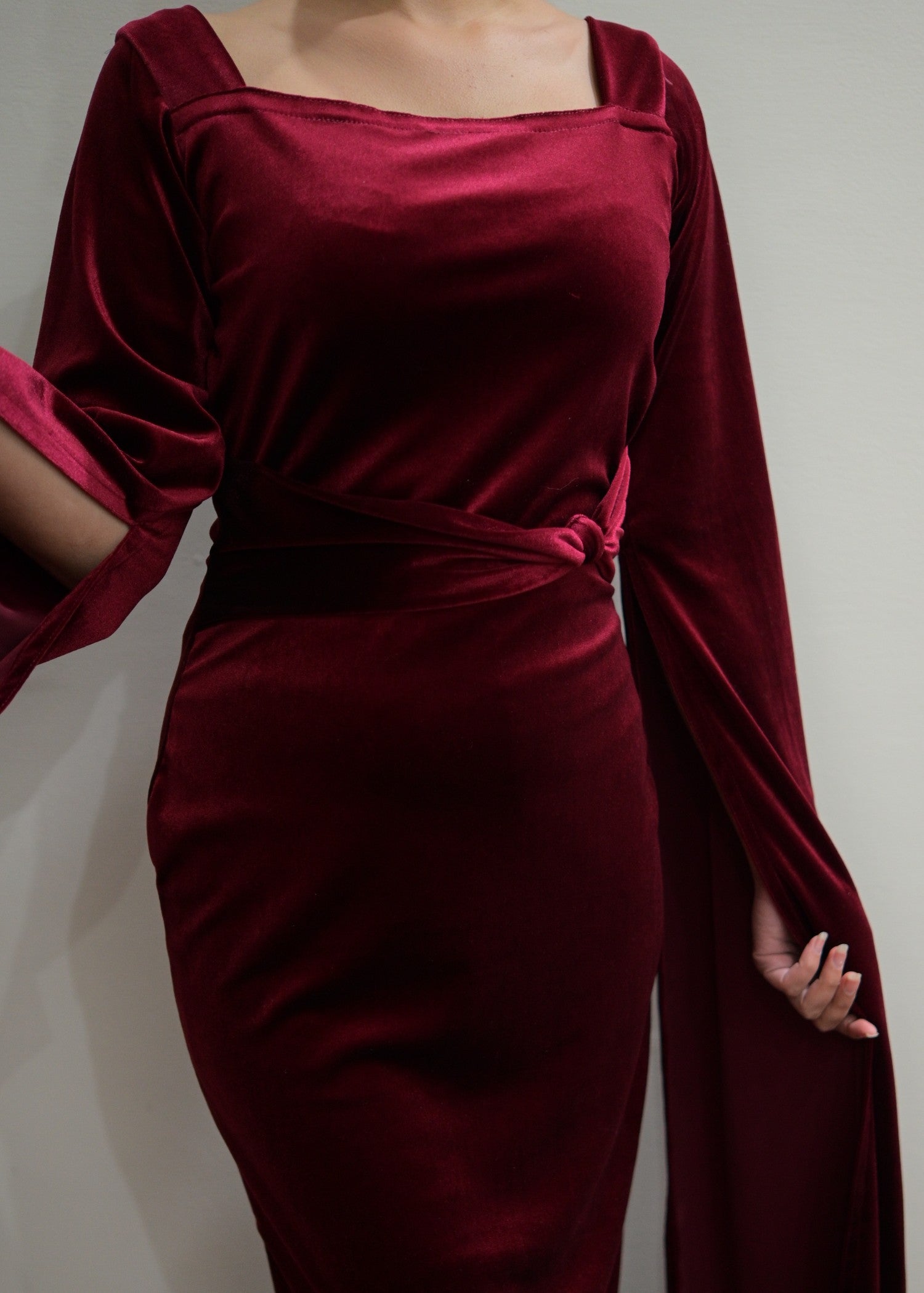 velvet Dress in Burgundy