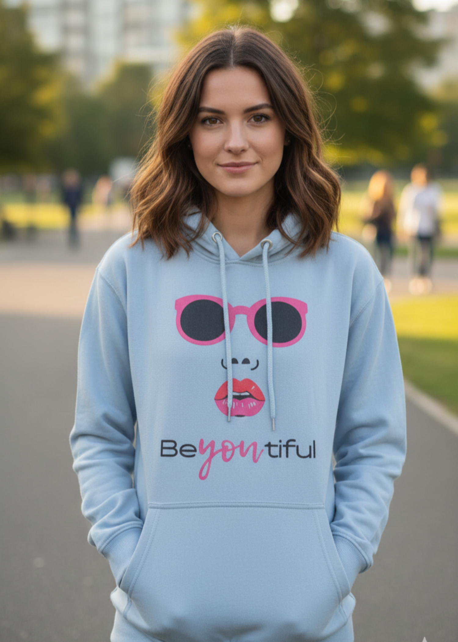 cotton Hoodie in Sky blue