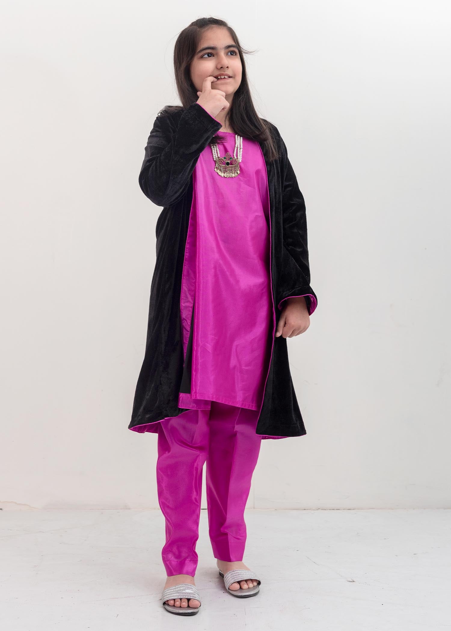 kattan silk Gown in Pink