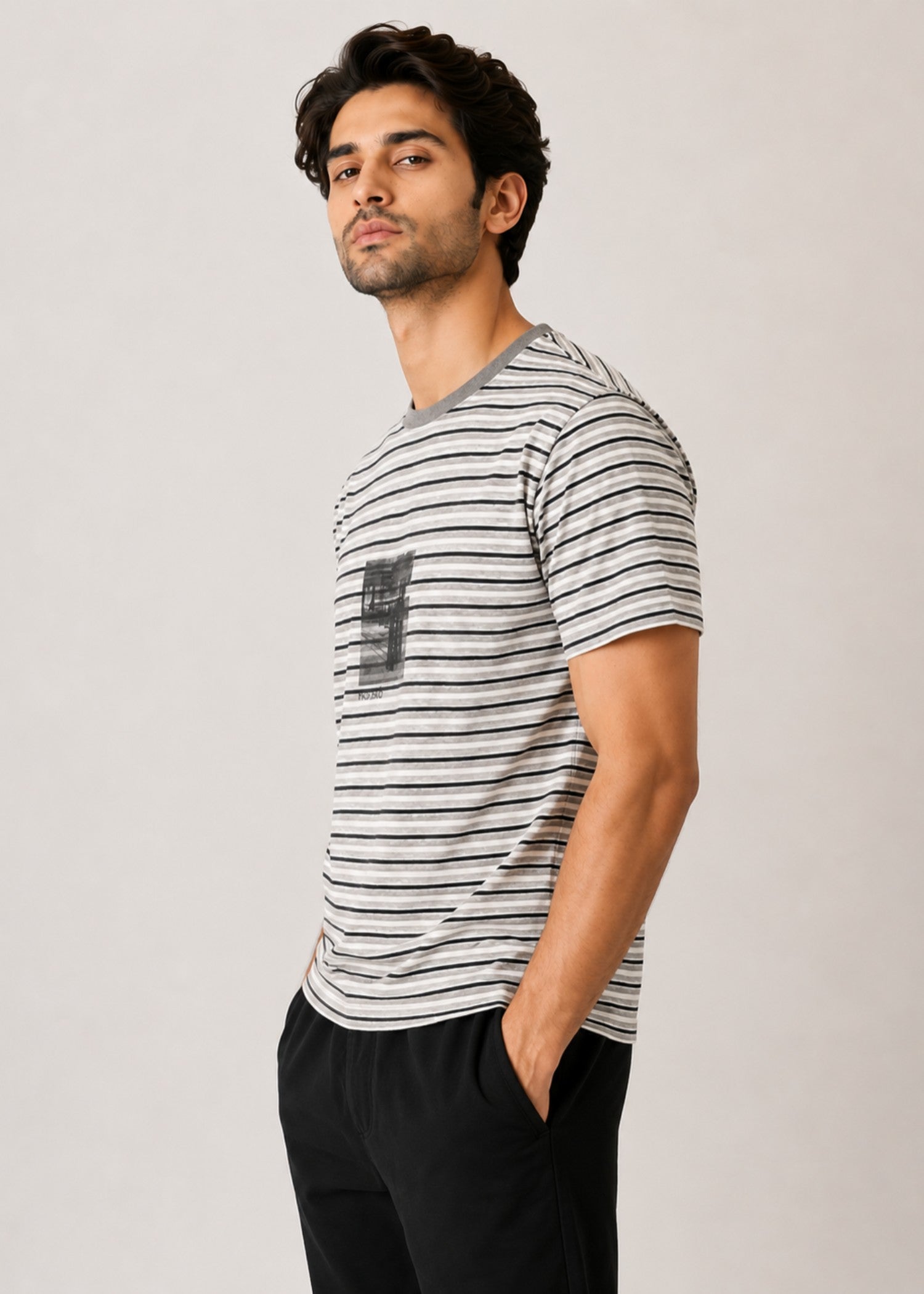 cotton T Shirt in Slate grey