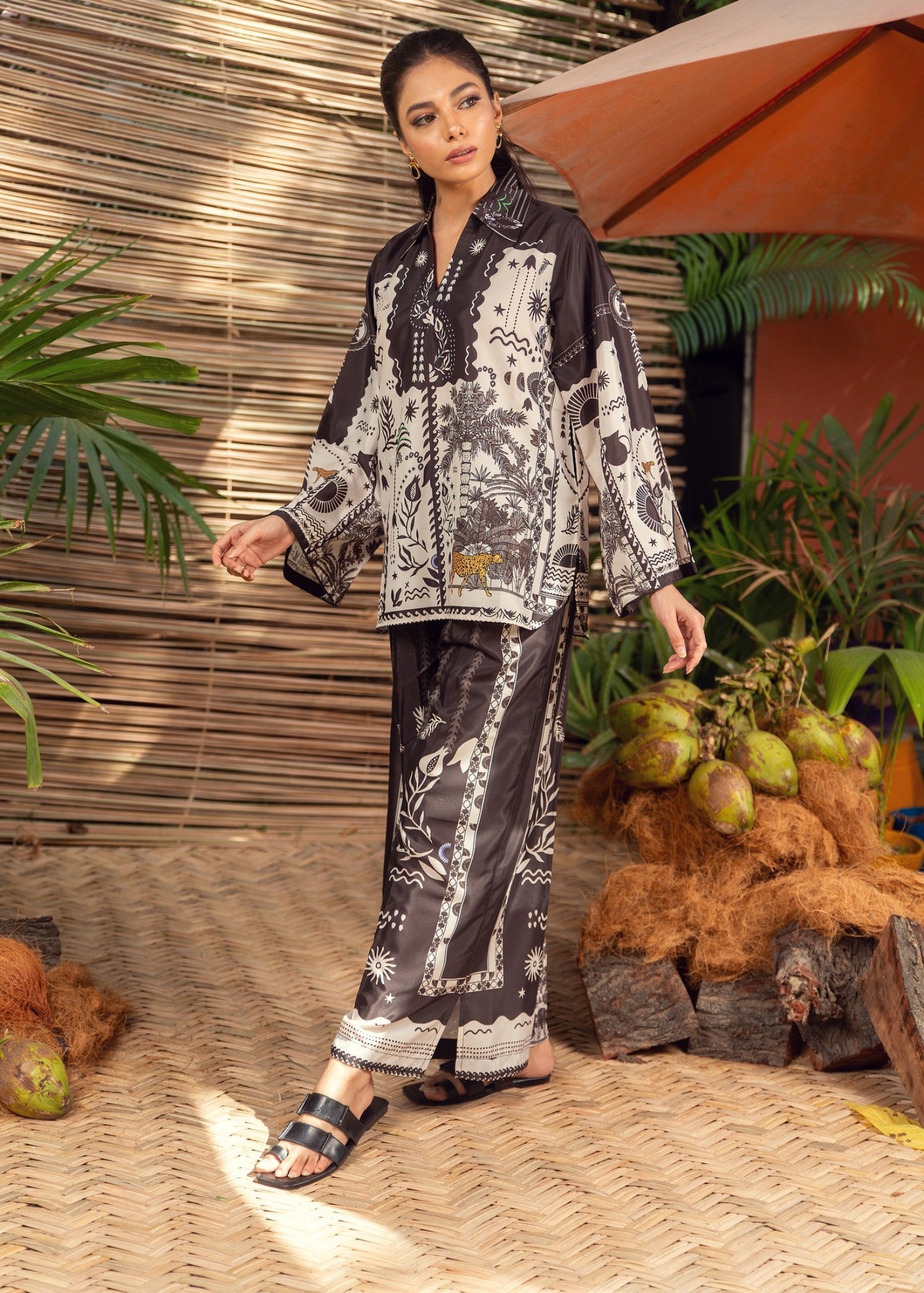silk georgette Co ord Sets in Black