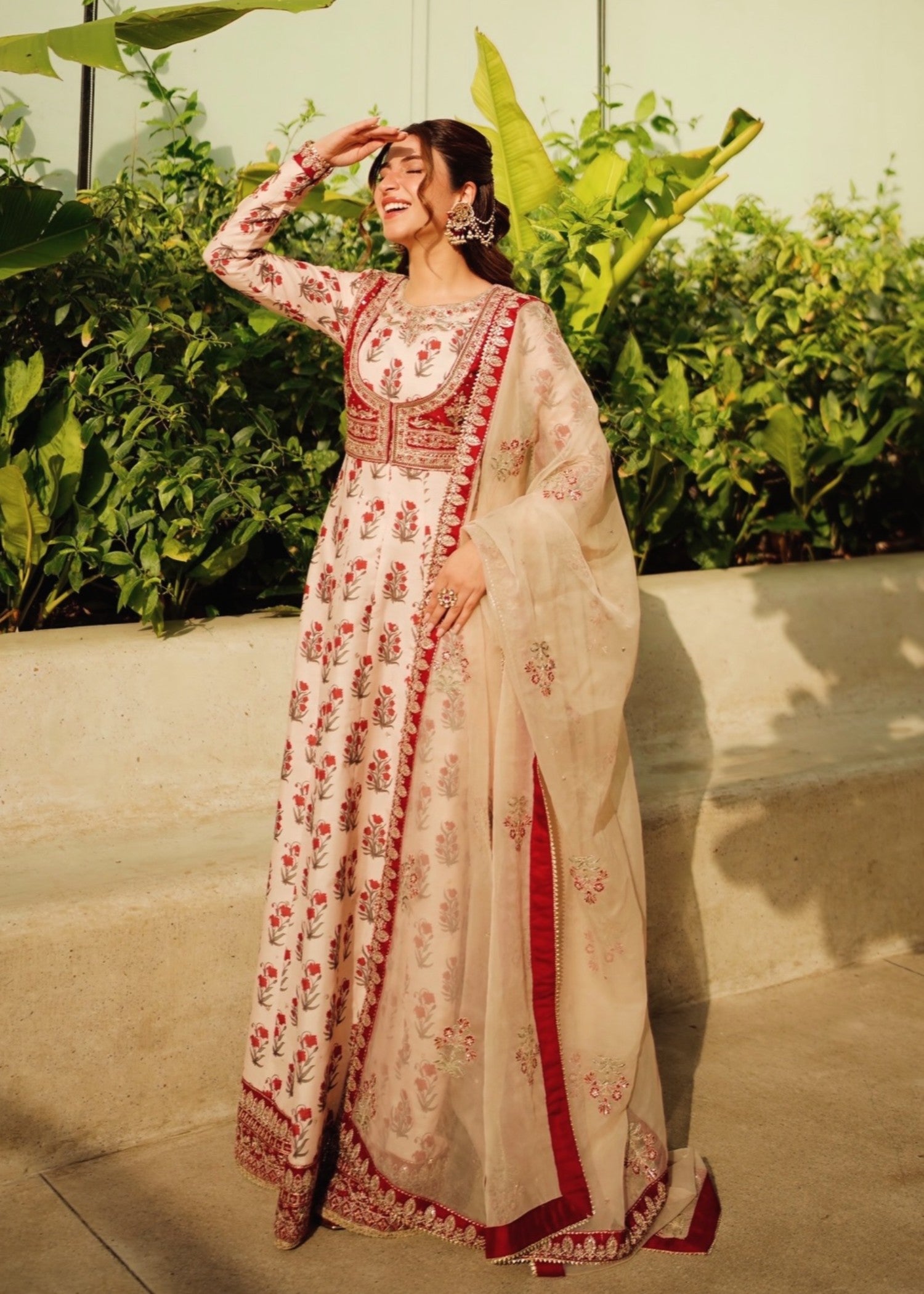 raw silk Maxi in Cream