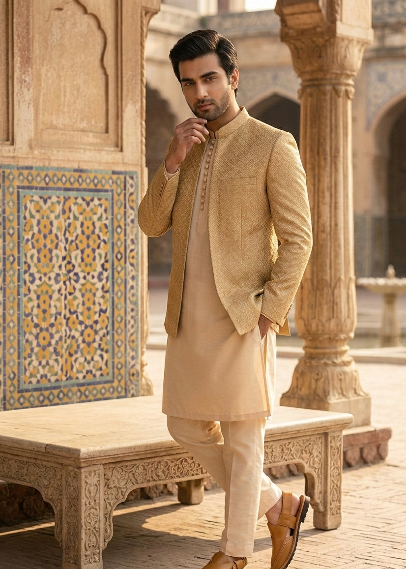 silk Prince Coat in Gold