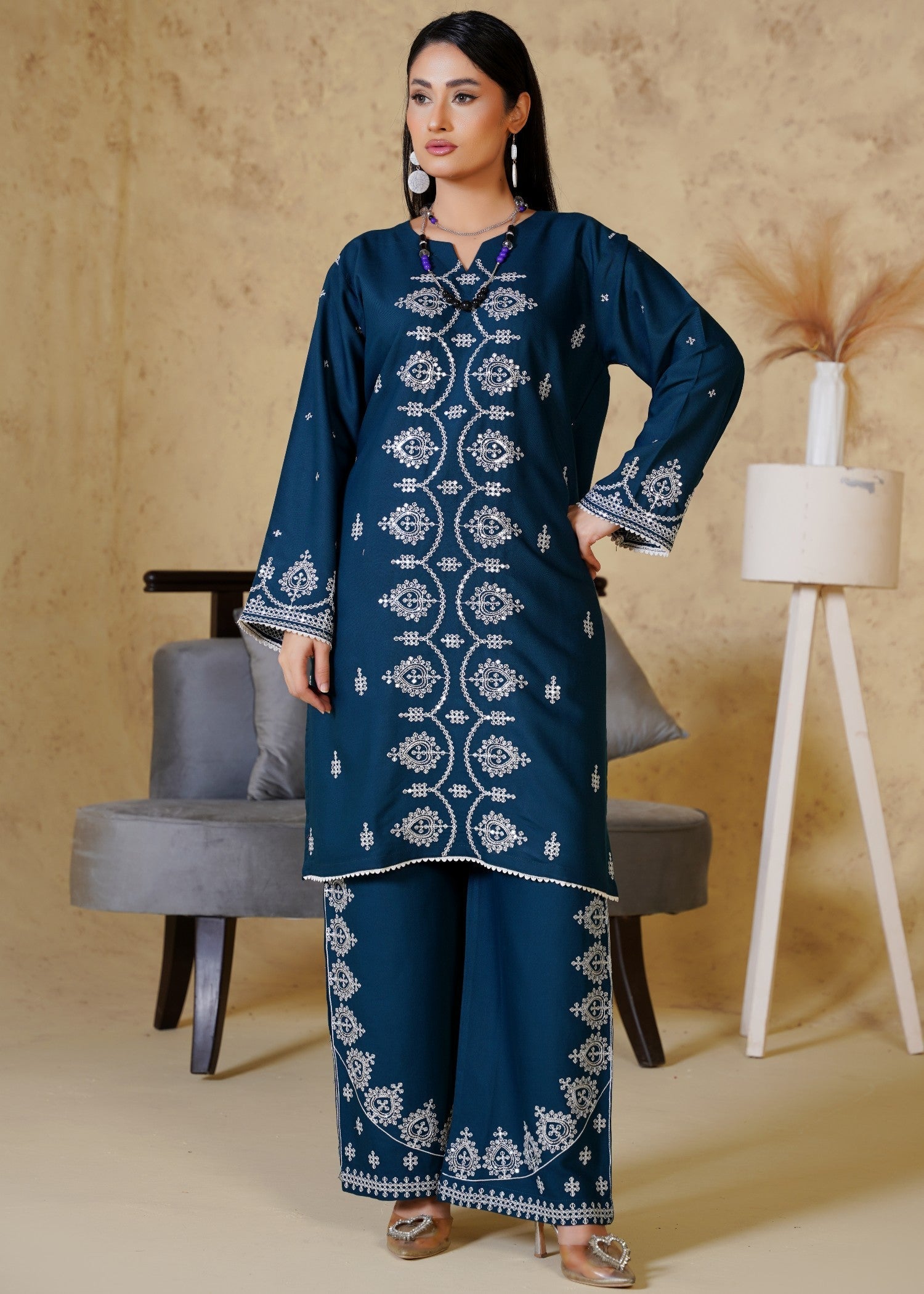 dhanak Co Ord Sets in Teal