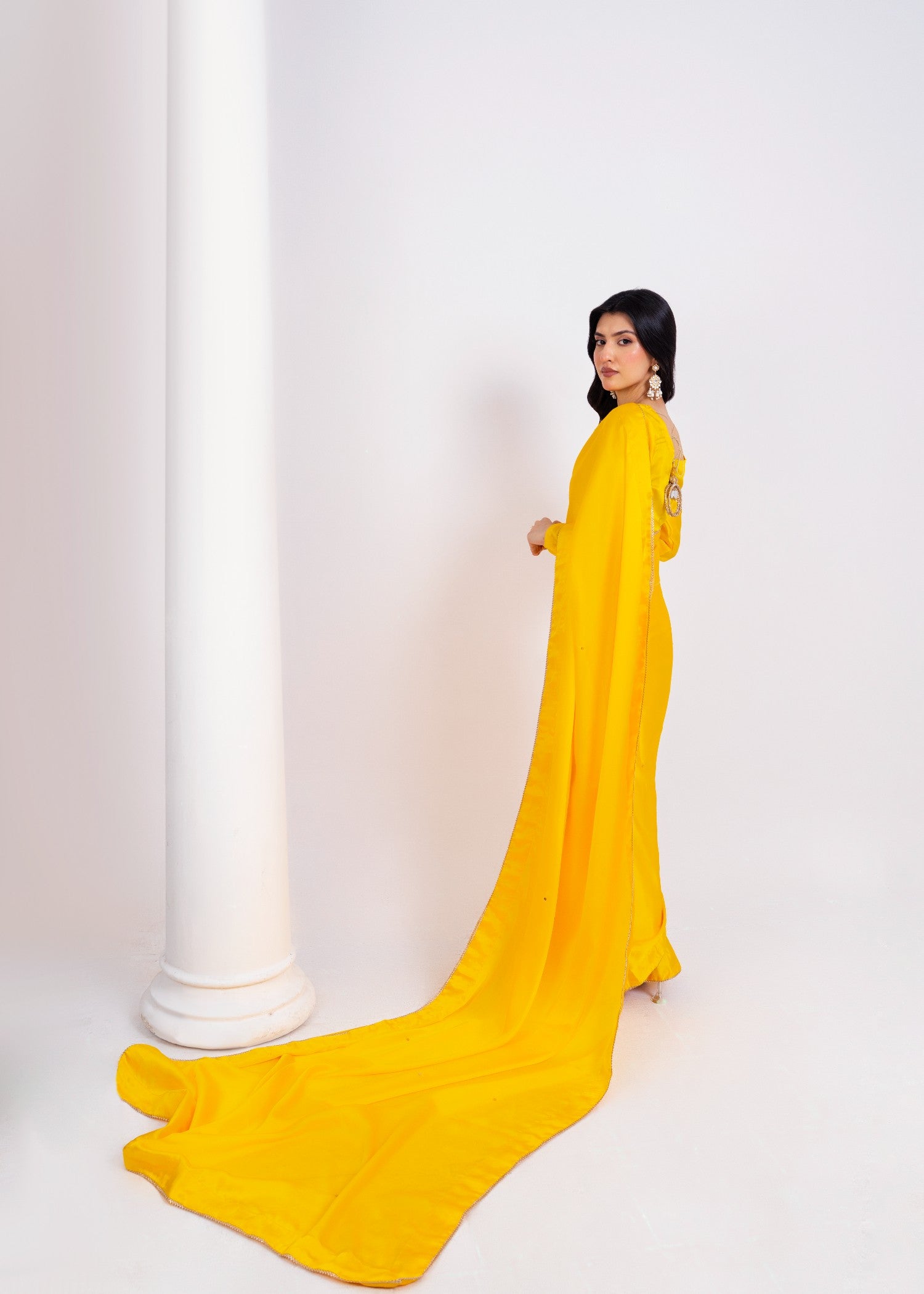 silk Saree in Yellow