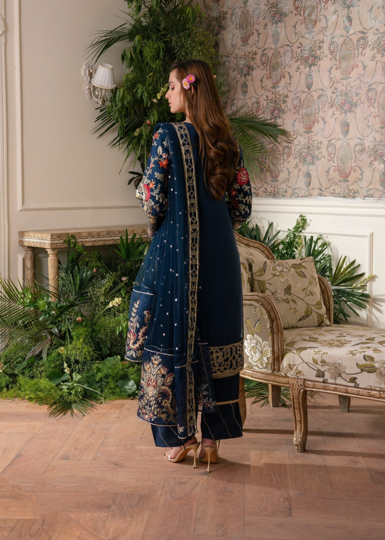viscose Kurta Set in Midnight