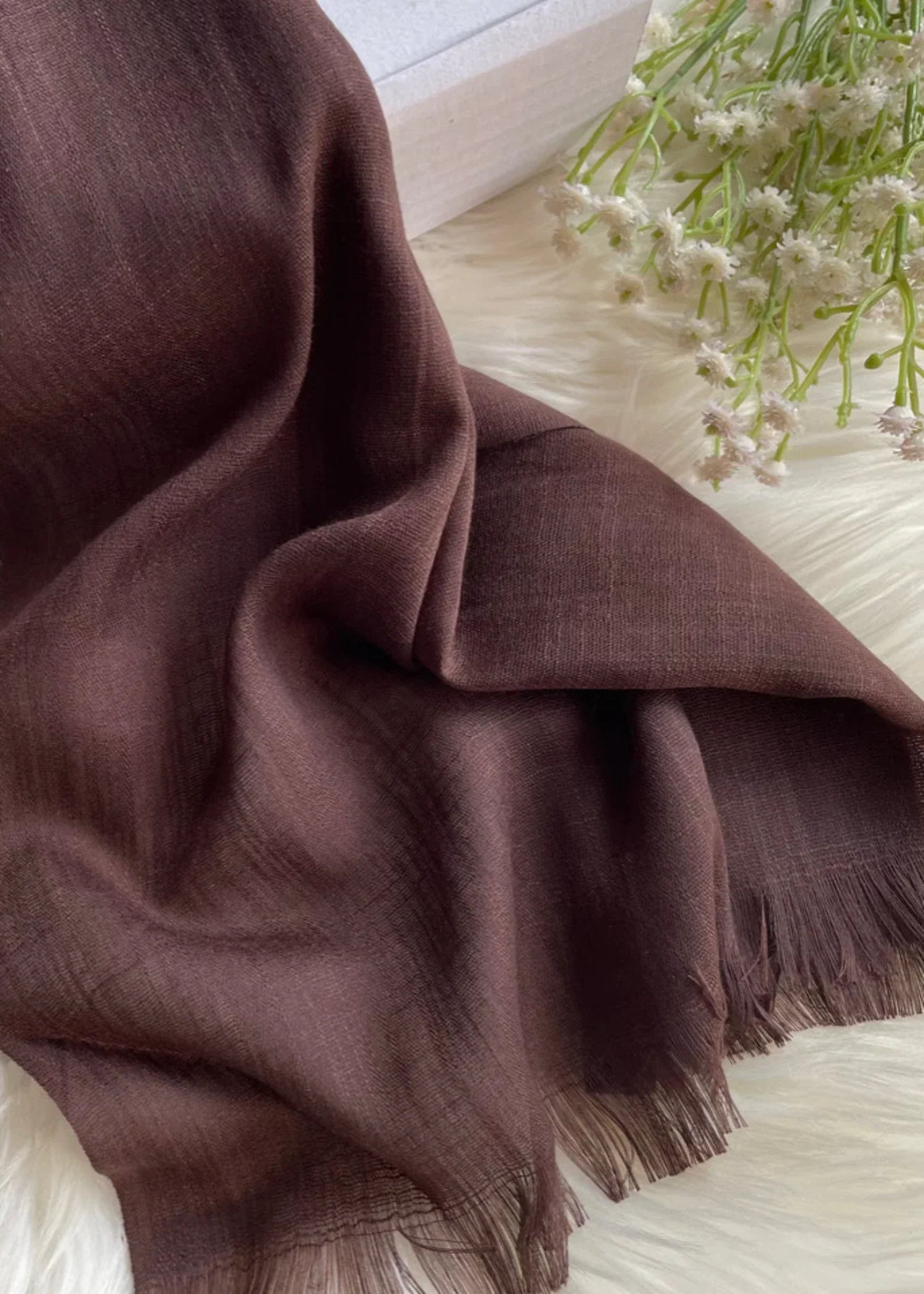 lawn Hijab in Dark brown