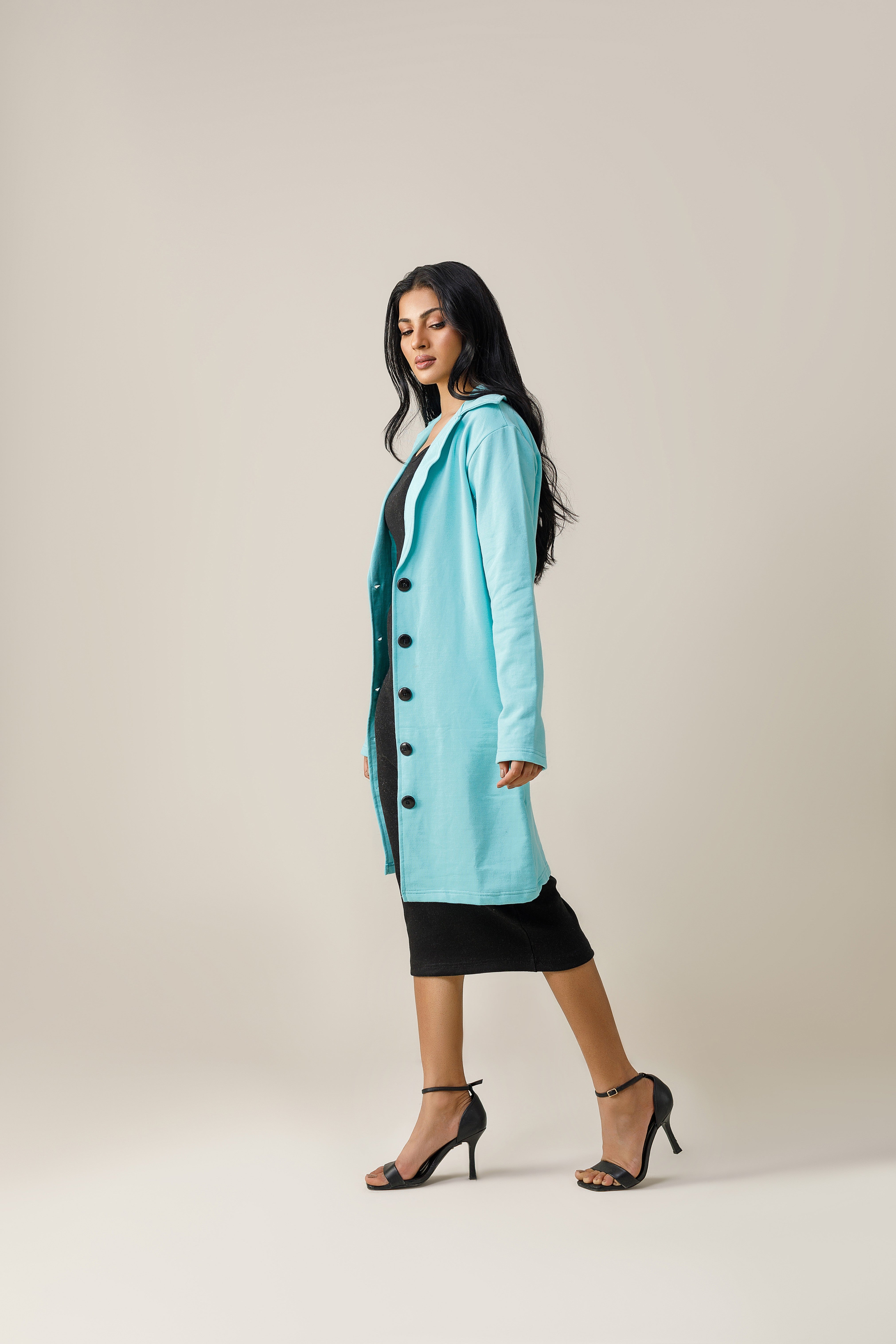 fleece Coat in Sky blue