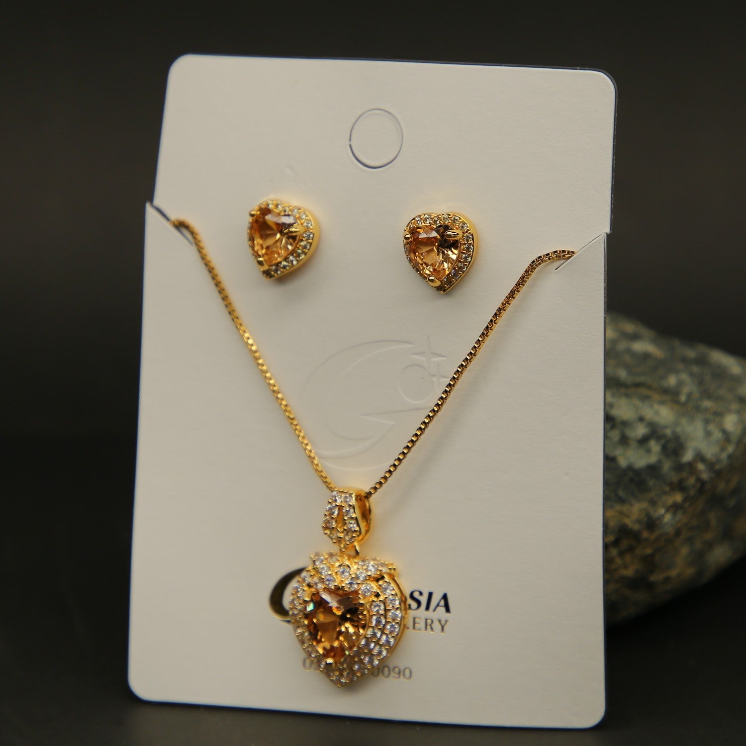 Jewelry Set in Champagne Color by - Trendy Women Jewelry Set YMZ6872