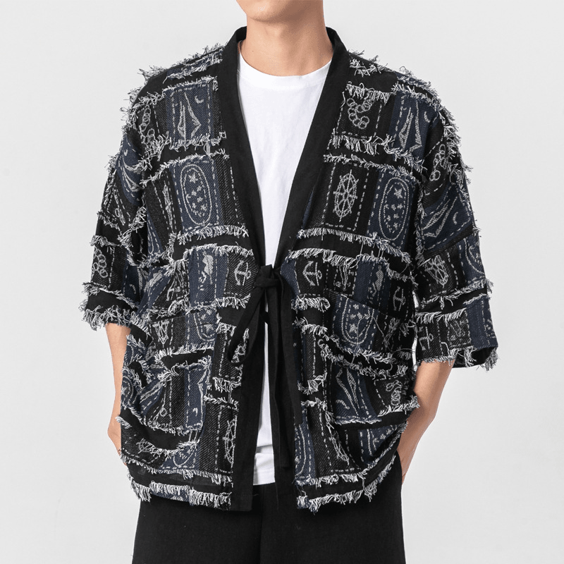 Chinese Style Men'S Cardigan Knitted Retro Fashion Top