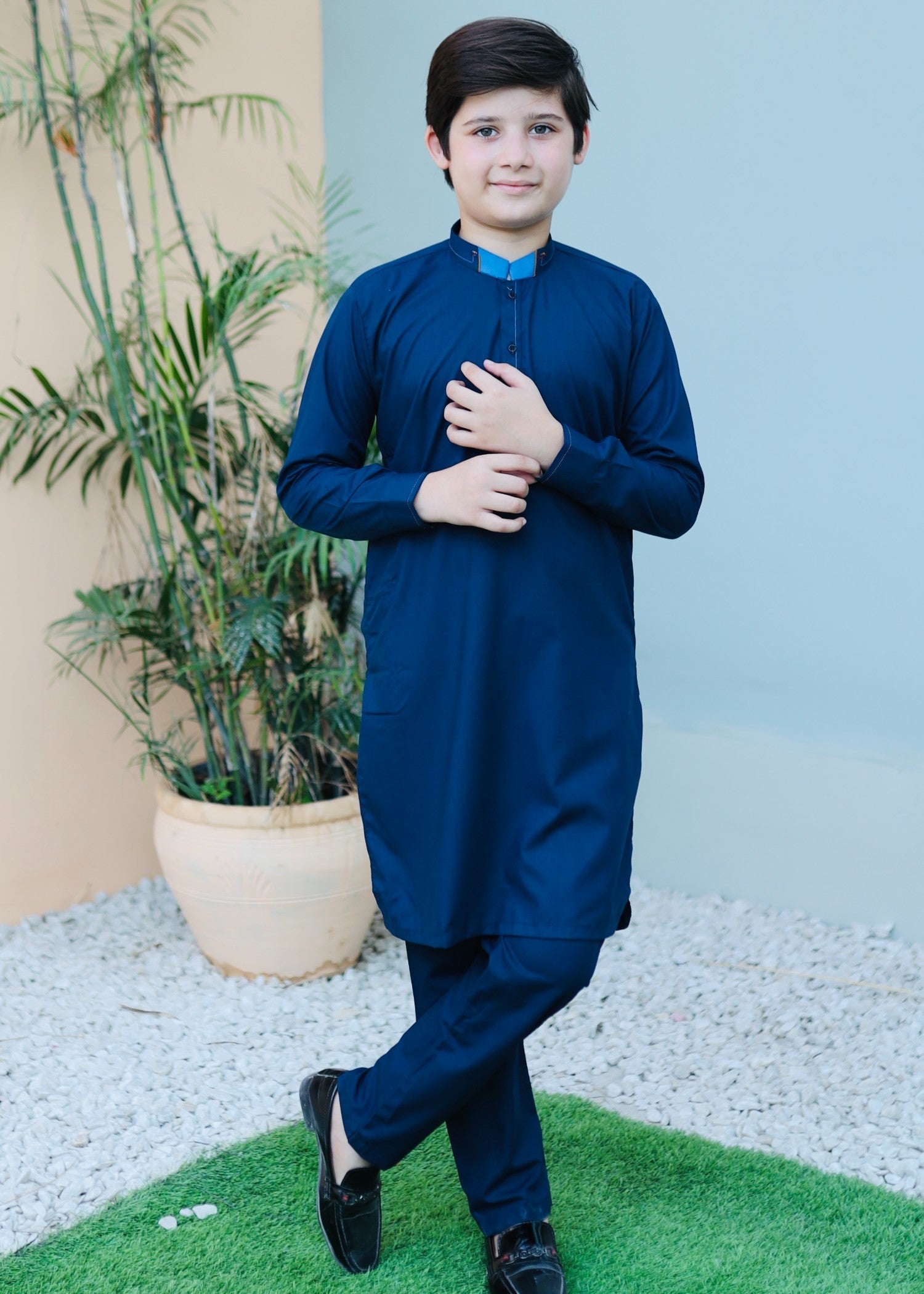 wash & wear Kurta Set in Sapphire blue