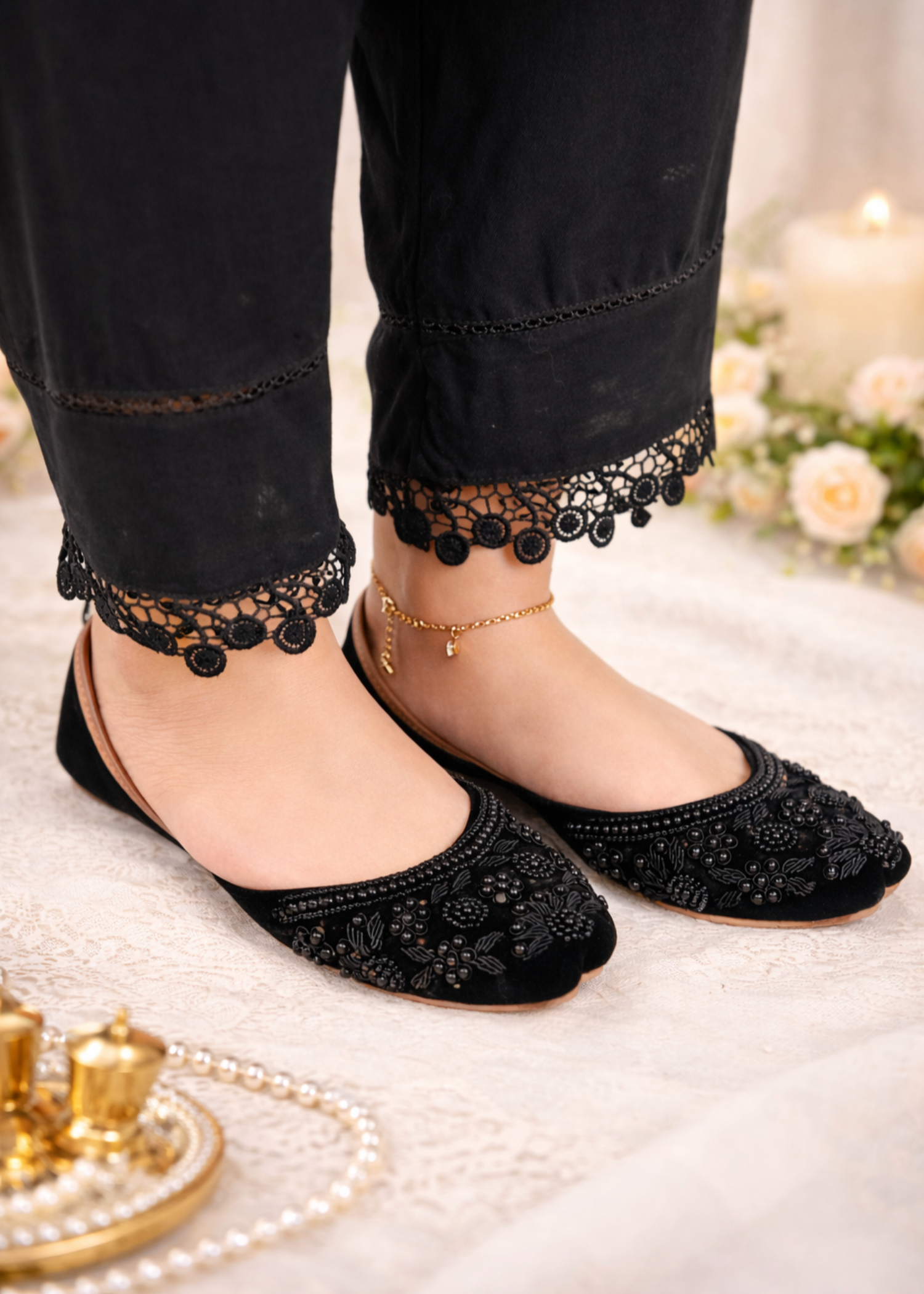 Khussa in Black by - High Quality Women Khussa WGD5271