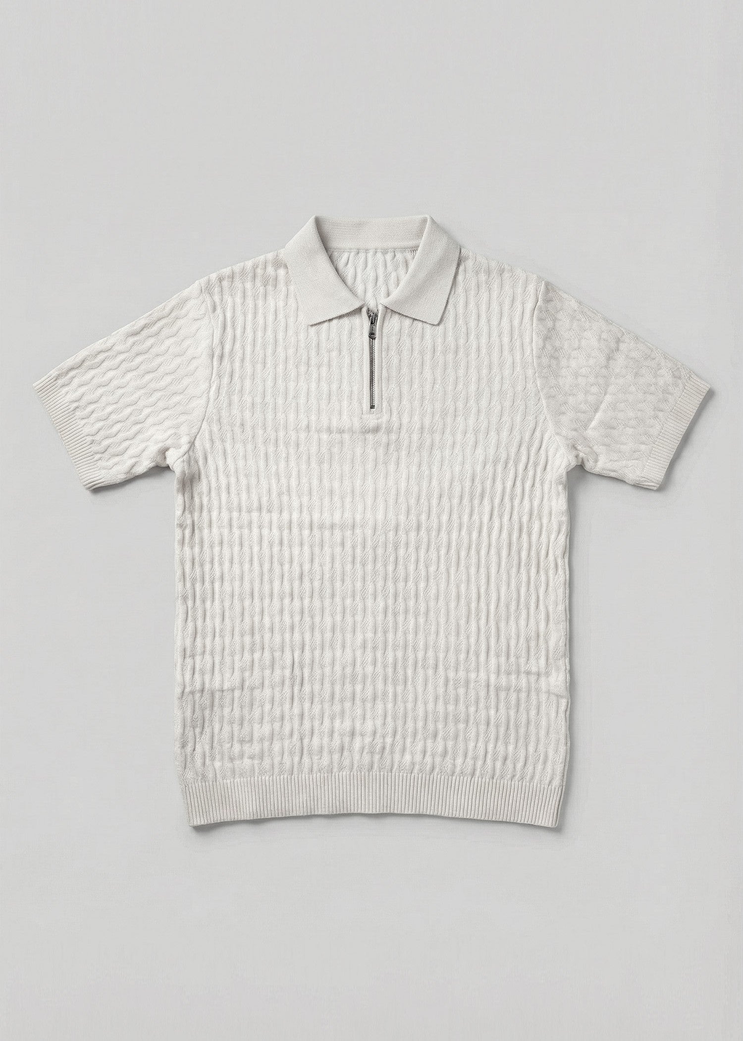 jersey knit Polo Shirt in White