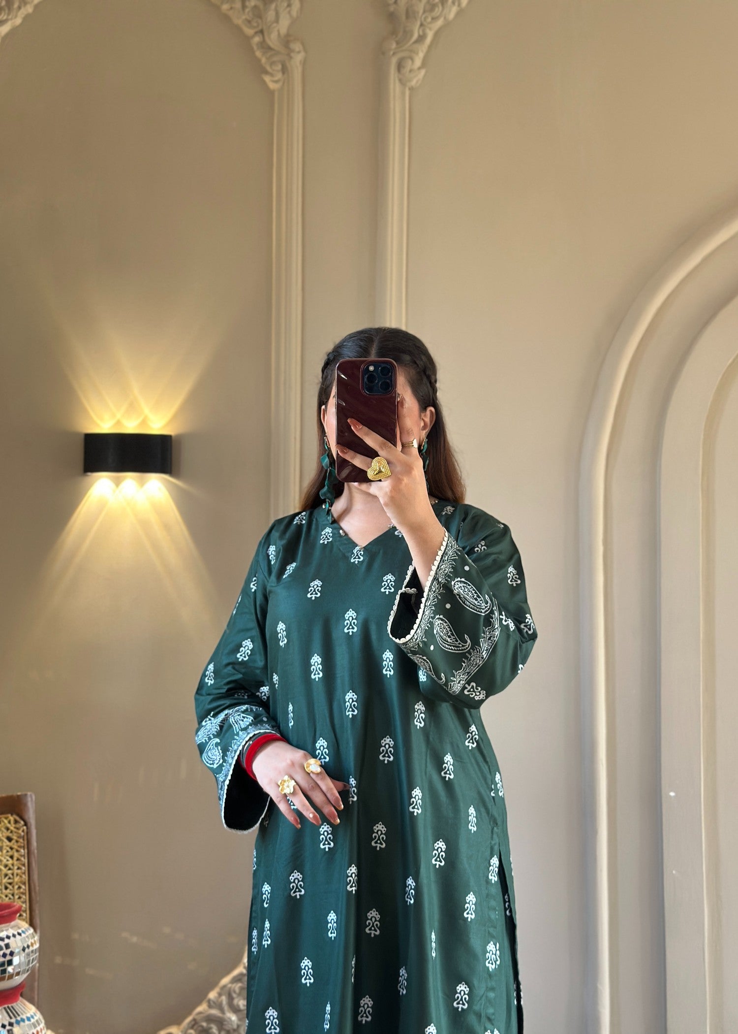 arabic lawn Co Ord Sets in Green