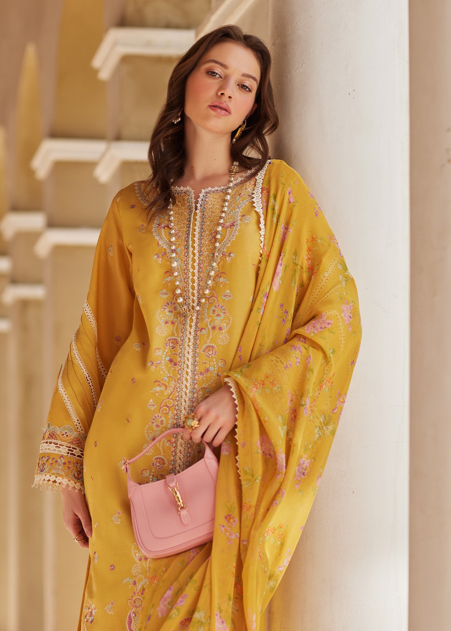 lawn Kurta Set in Marigold