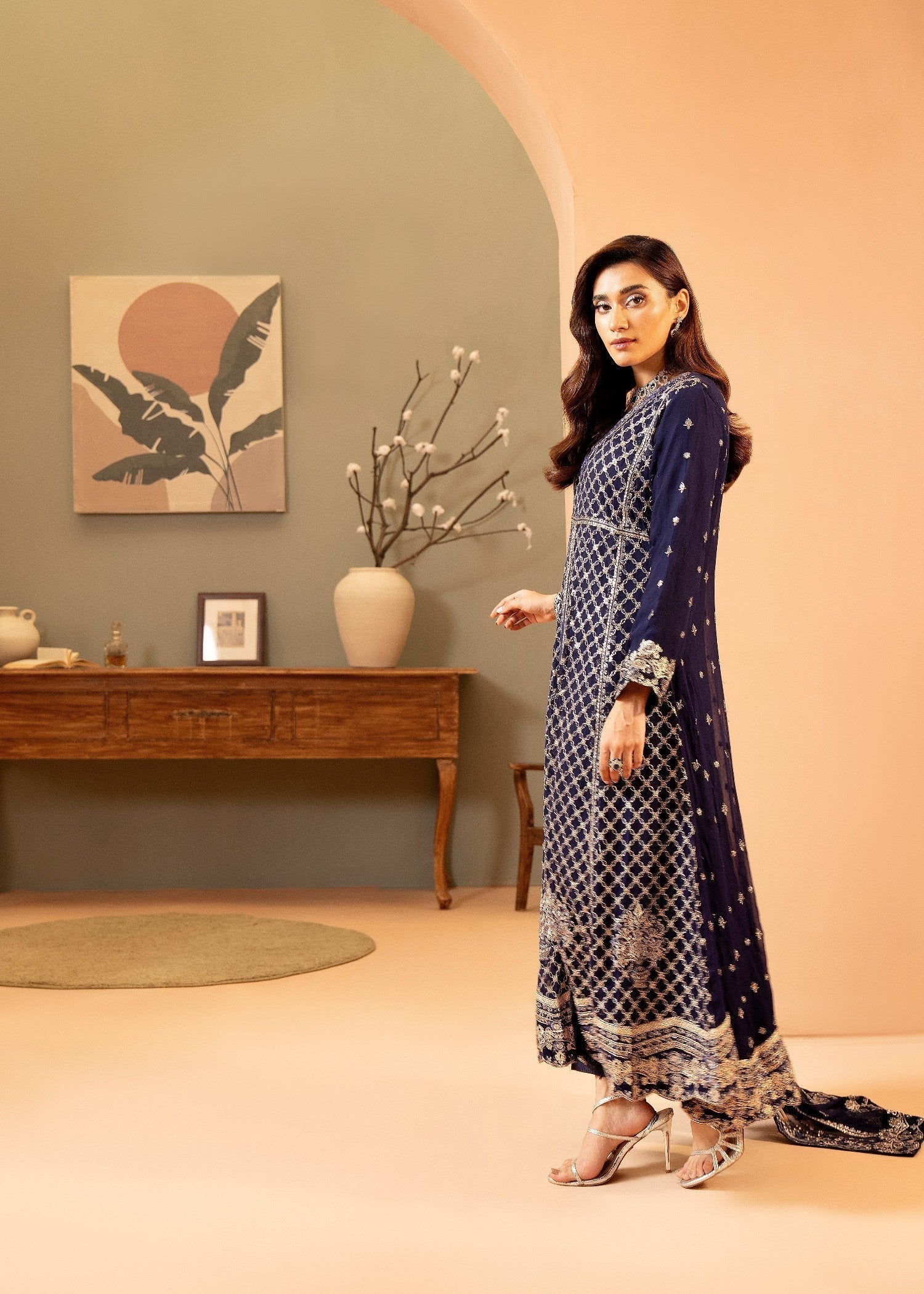 chiffon Maxi in Dark blue