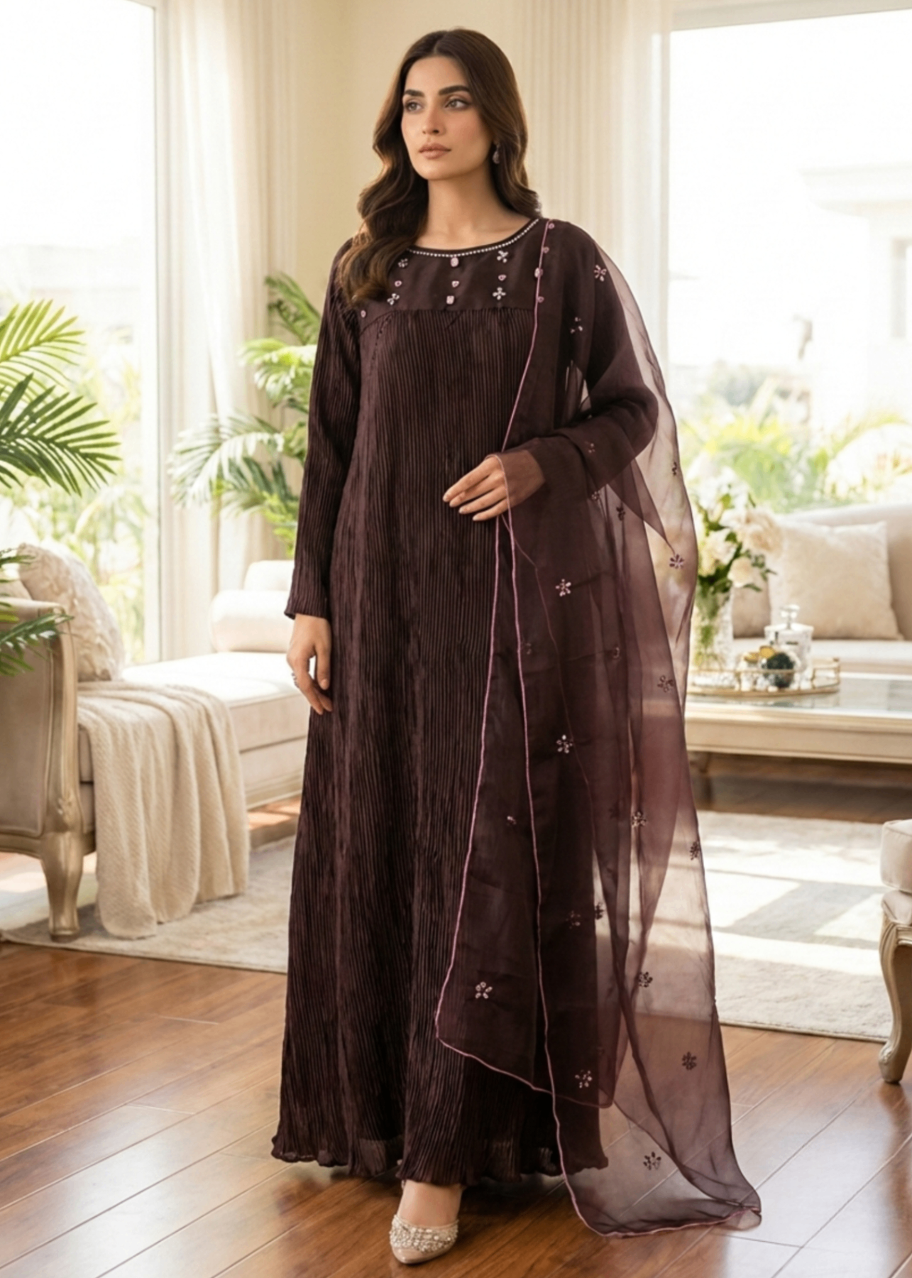 silk Maxi in Burgundy