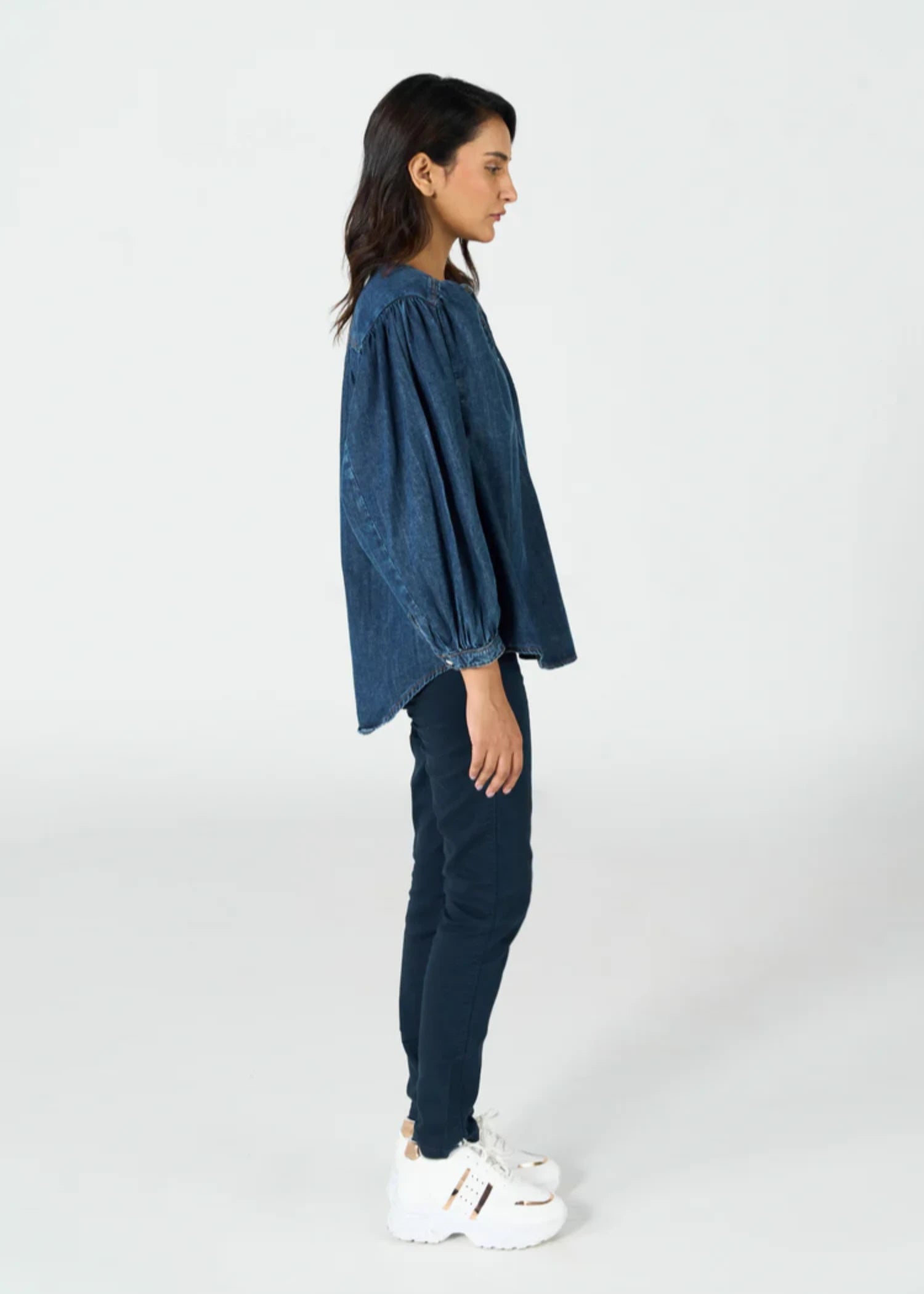 twill cotton Top in Blue