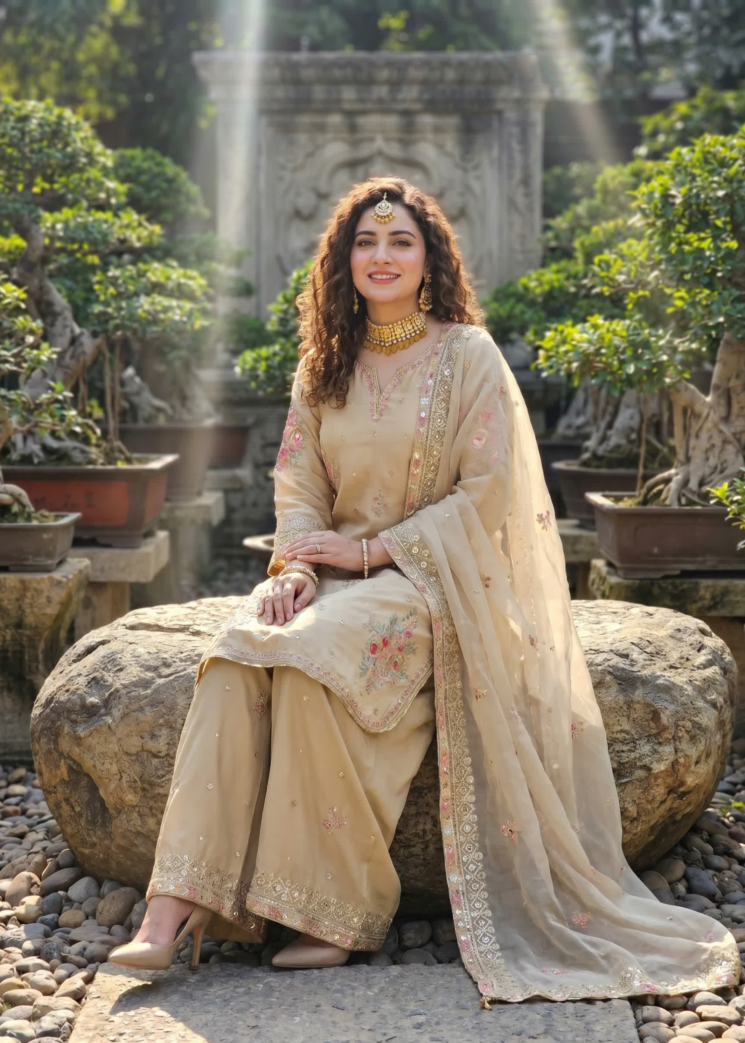 kattan silk Kurta Set in Gold