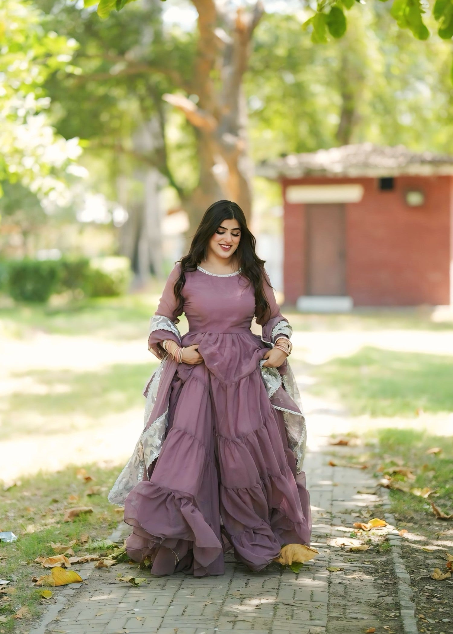 chiffon Maxi in Mauve pink