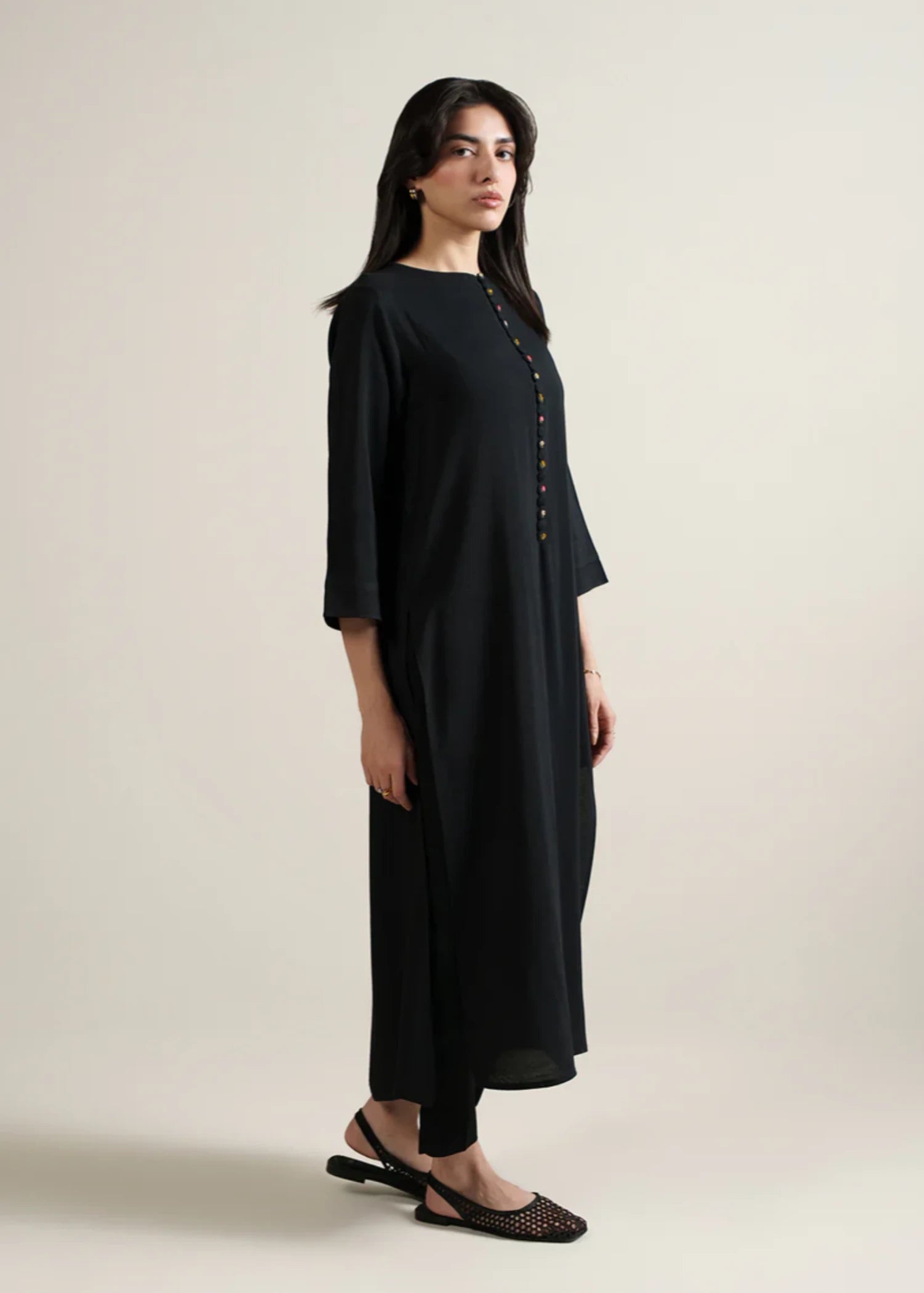 silk Kurti in Black