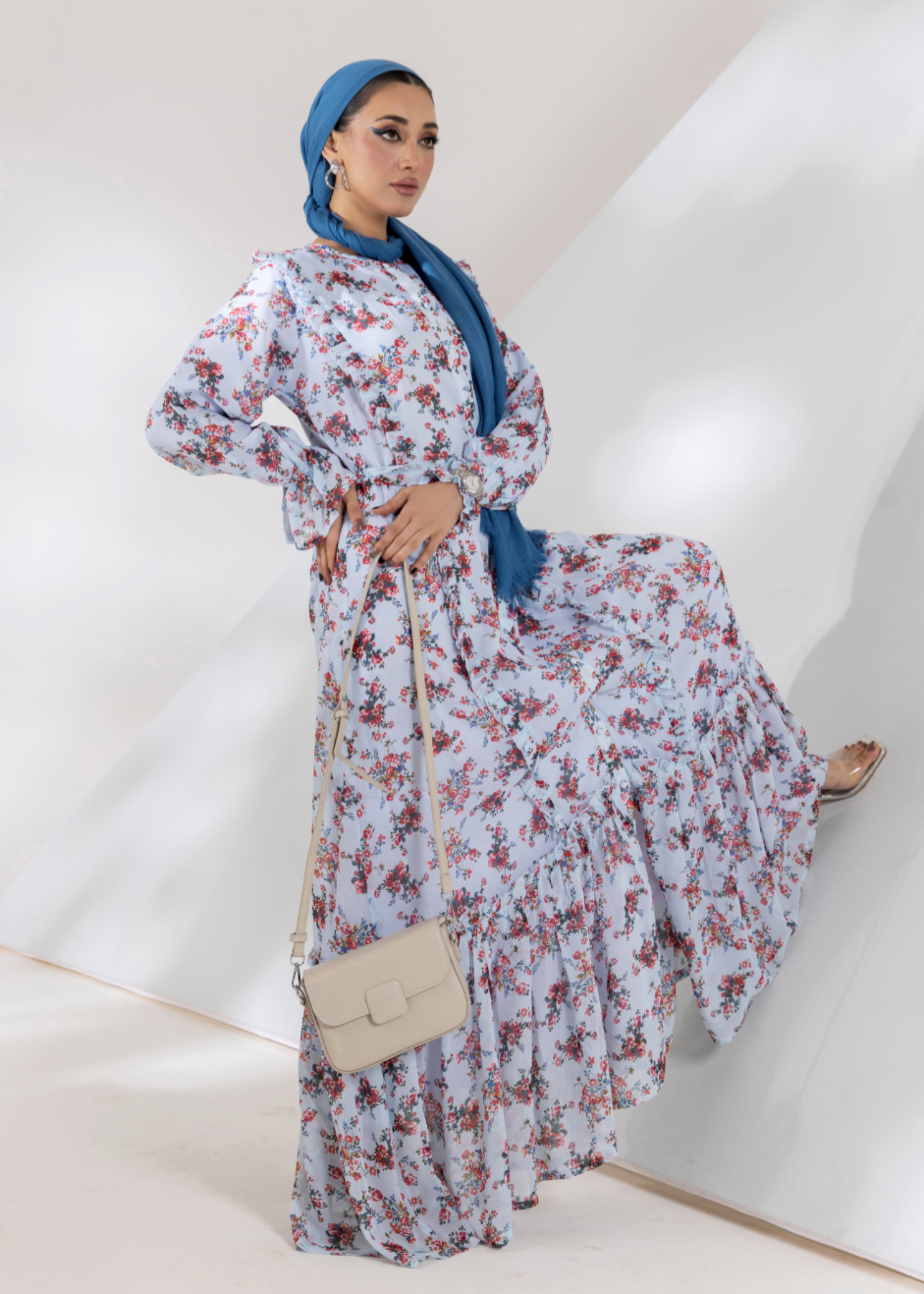 chiffon Maxi in Cloud blue