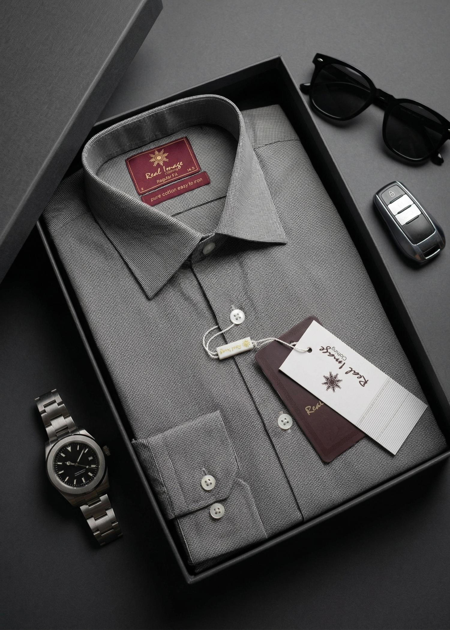 cotton Formal Shirt in Graphite