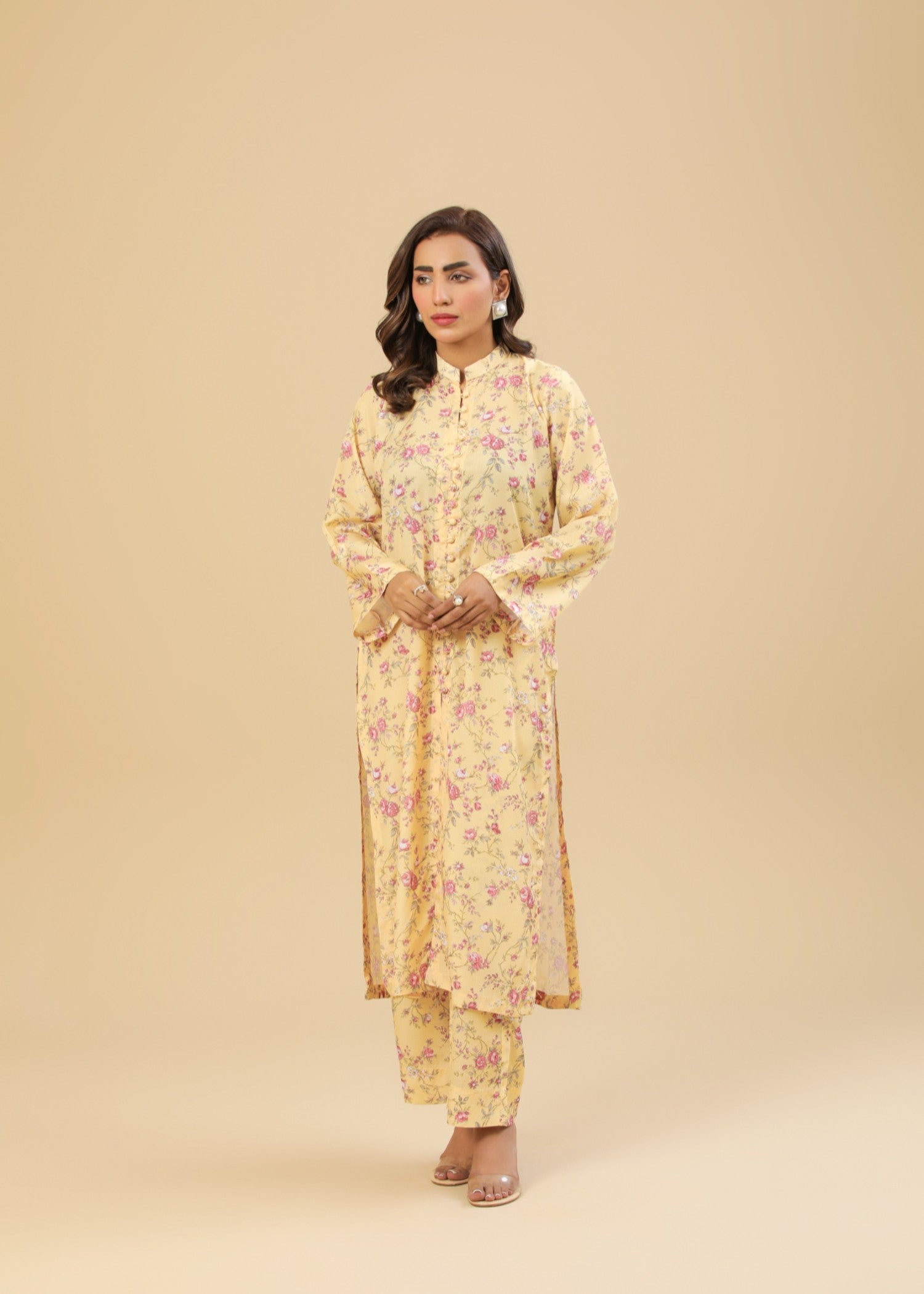 crepe Co Ord Sets in Lemon