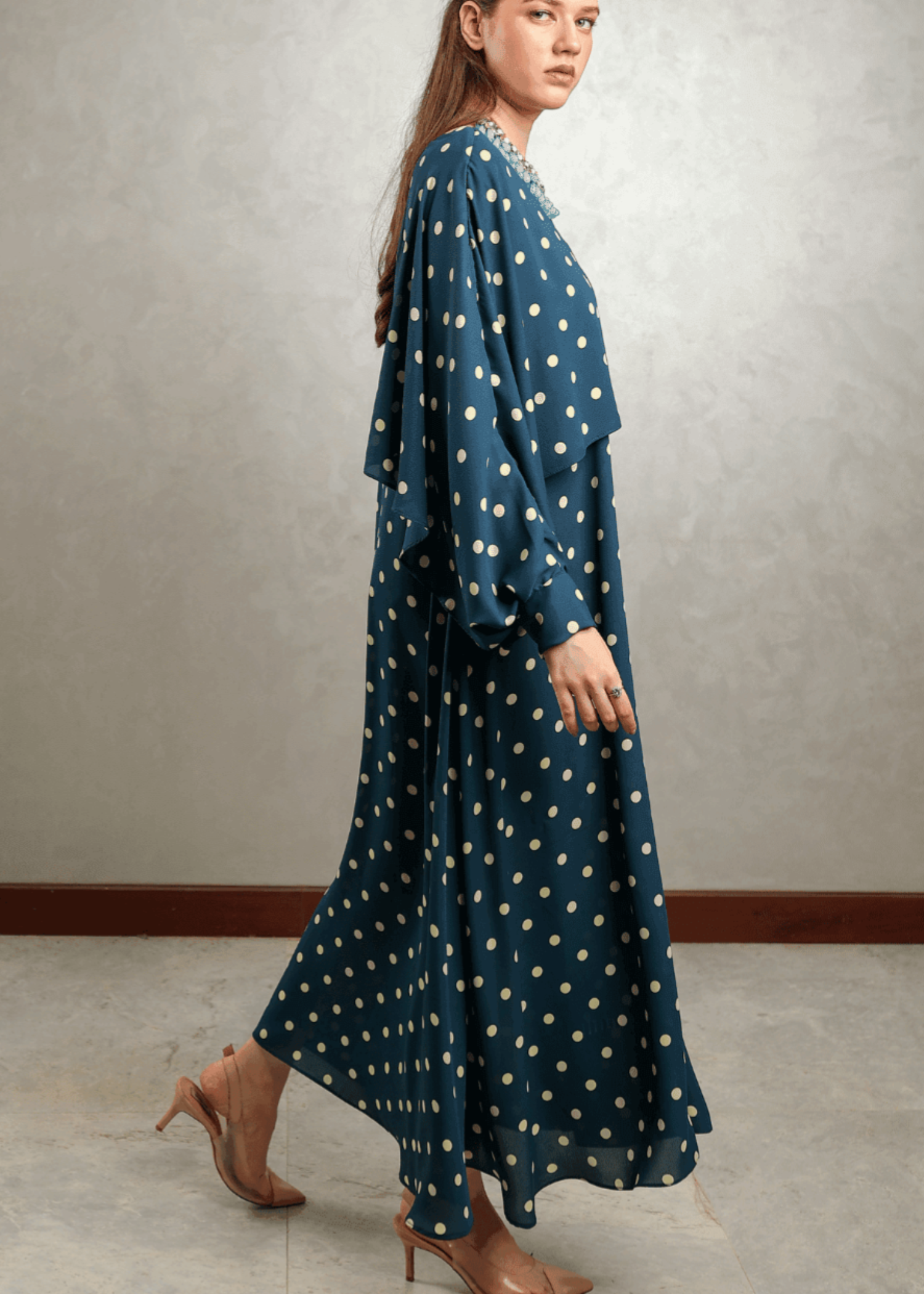 crepe Maxi in Blue