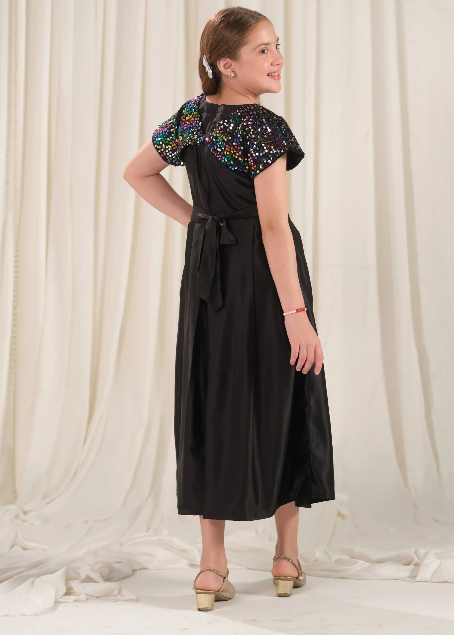 silk Frock in Black