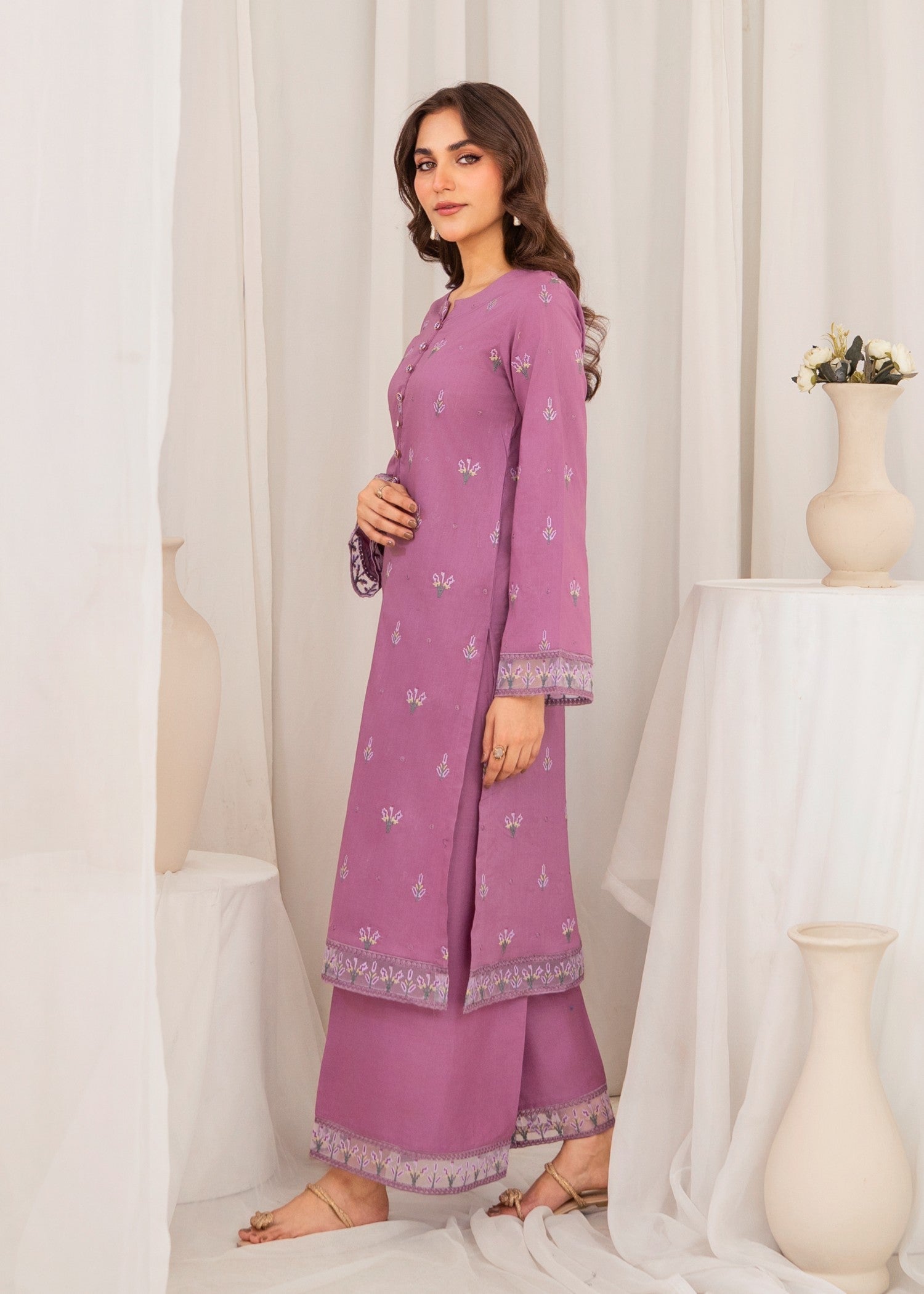 viscose Kurta Set in Wisteria