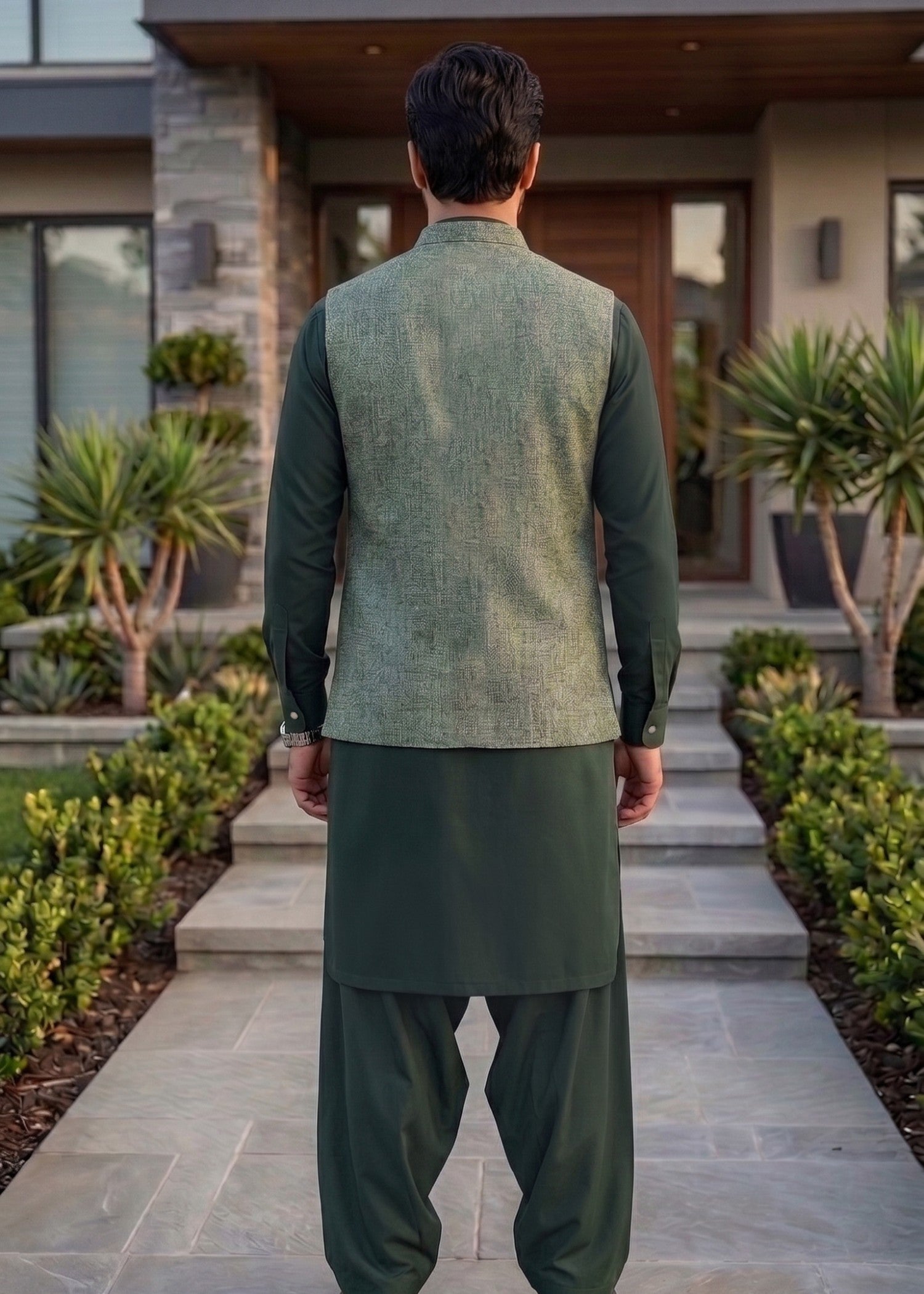 suiting Waistcoat in Bottle green