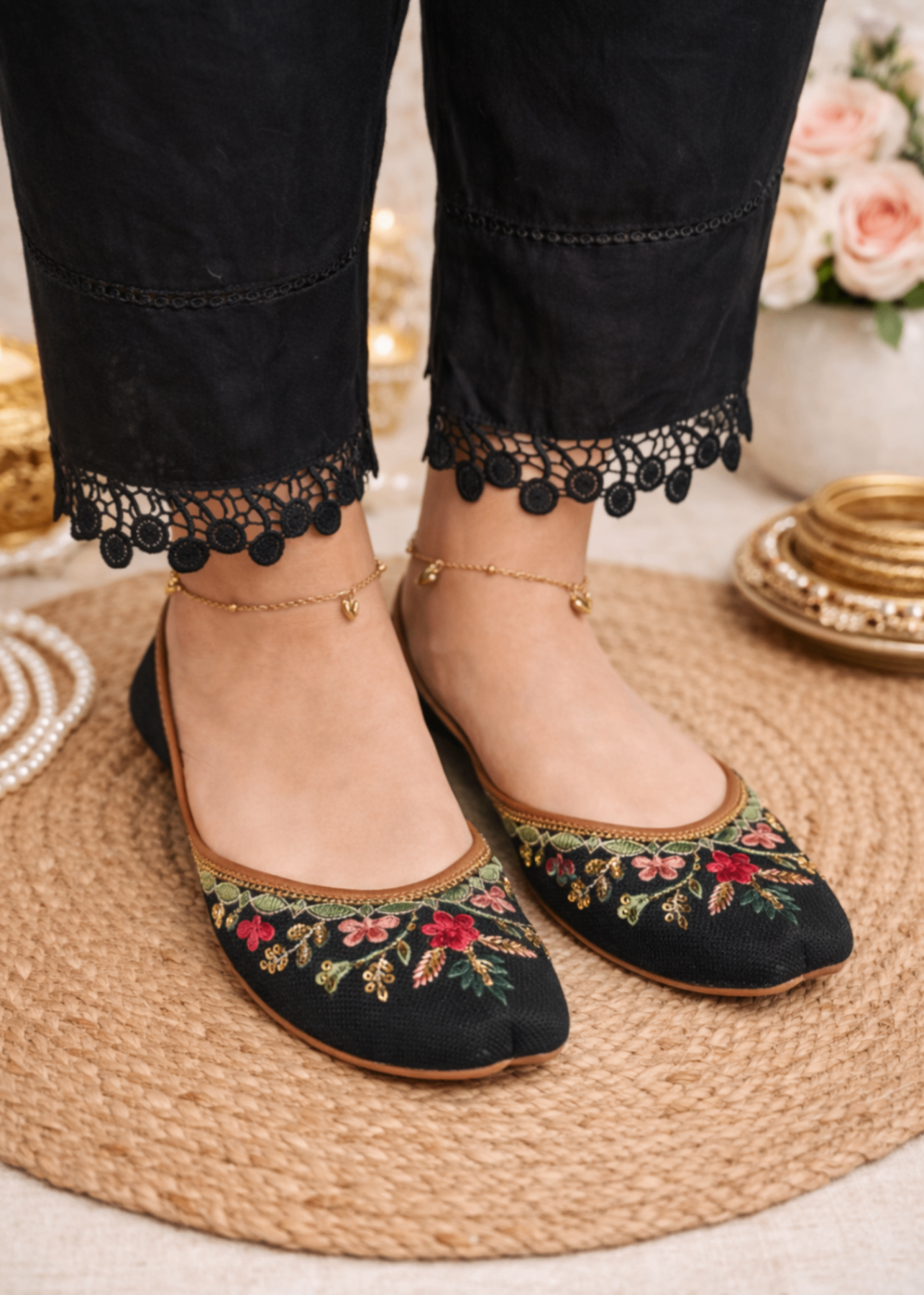 Khussa in Black by - High Quality Women Khussa BNV2255