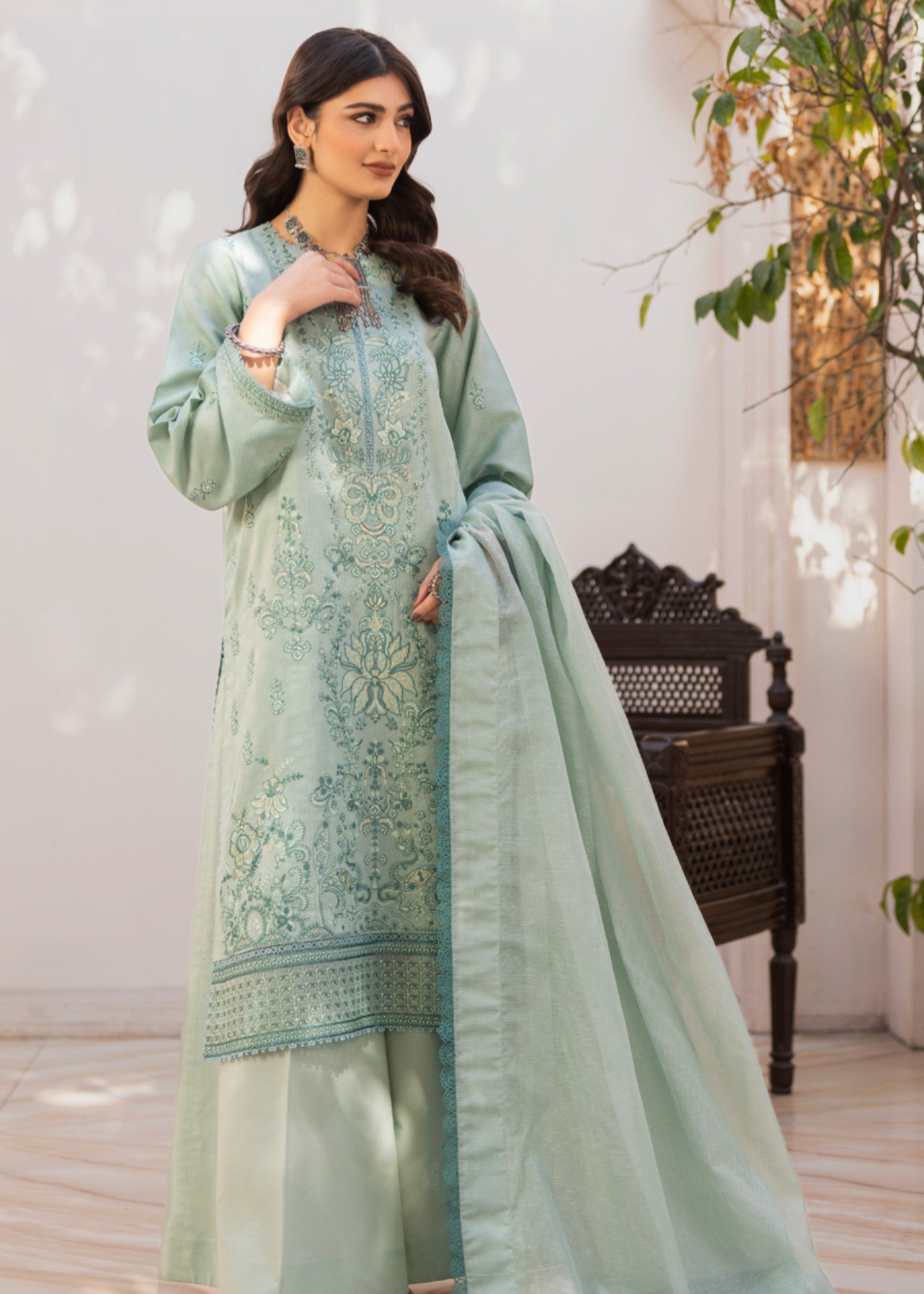 jacquard Unstitched in Pastel green