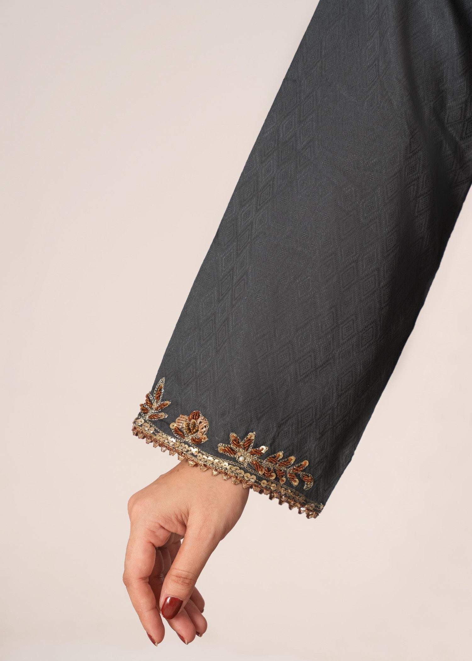 cotton Pishwas in Dark grey