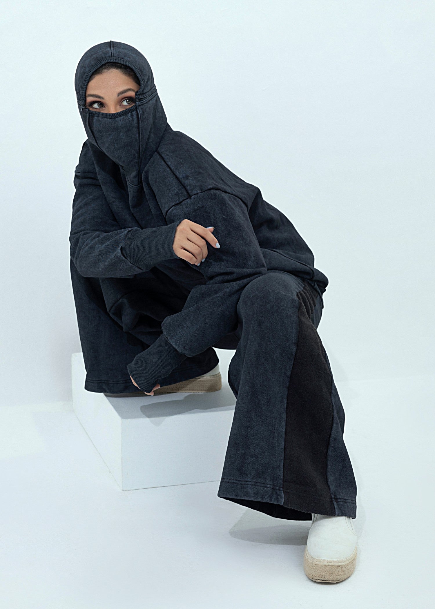 fleece Co Ord Sets in Ice blue, black