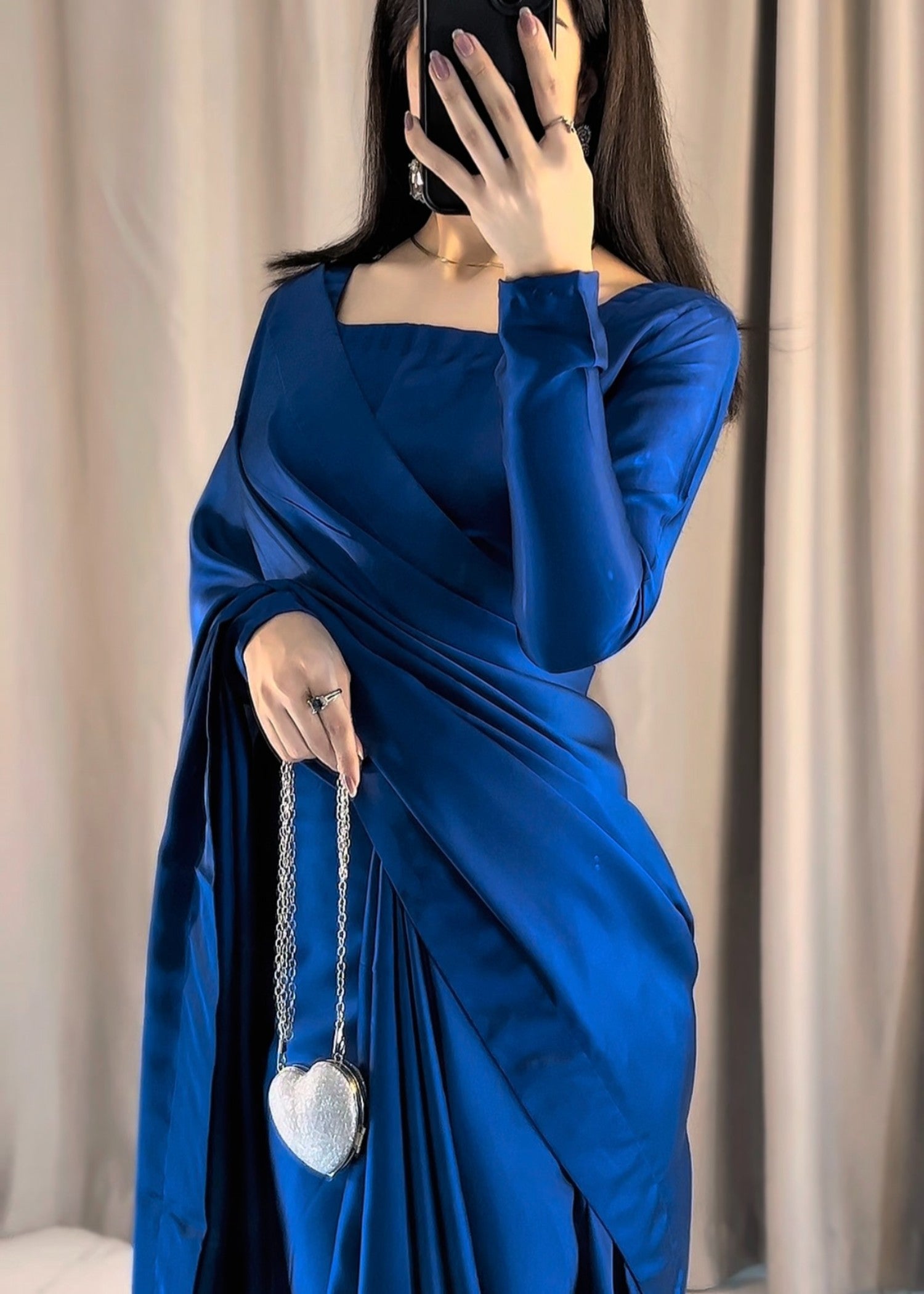 silk Saree in Sapphire blue