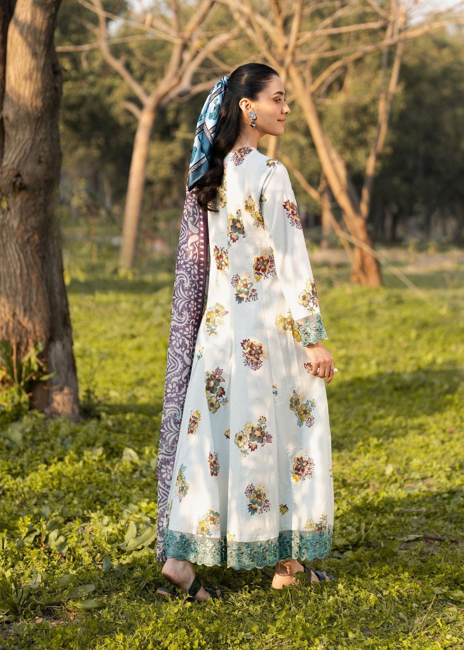 cotton Pishwas in White