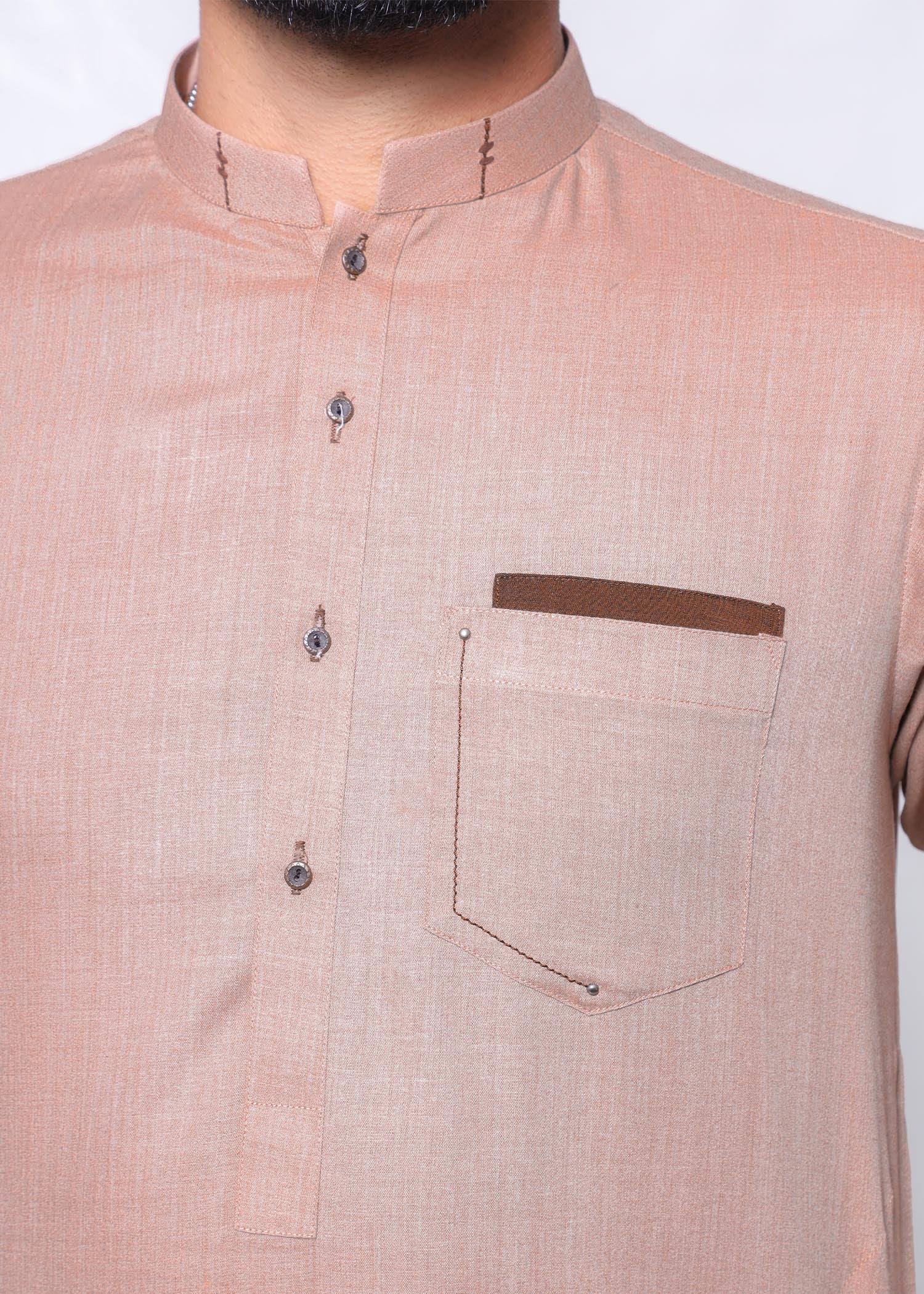 wash & wear Kurta Set in Tea rose pink