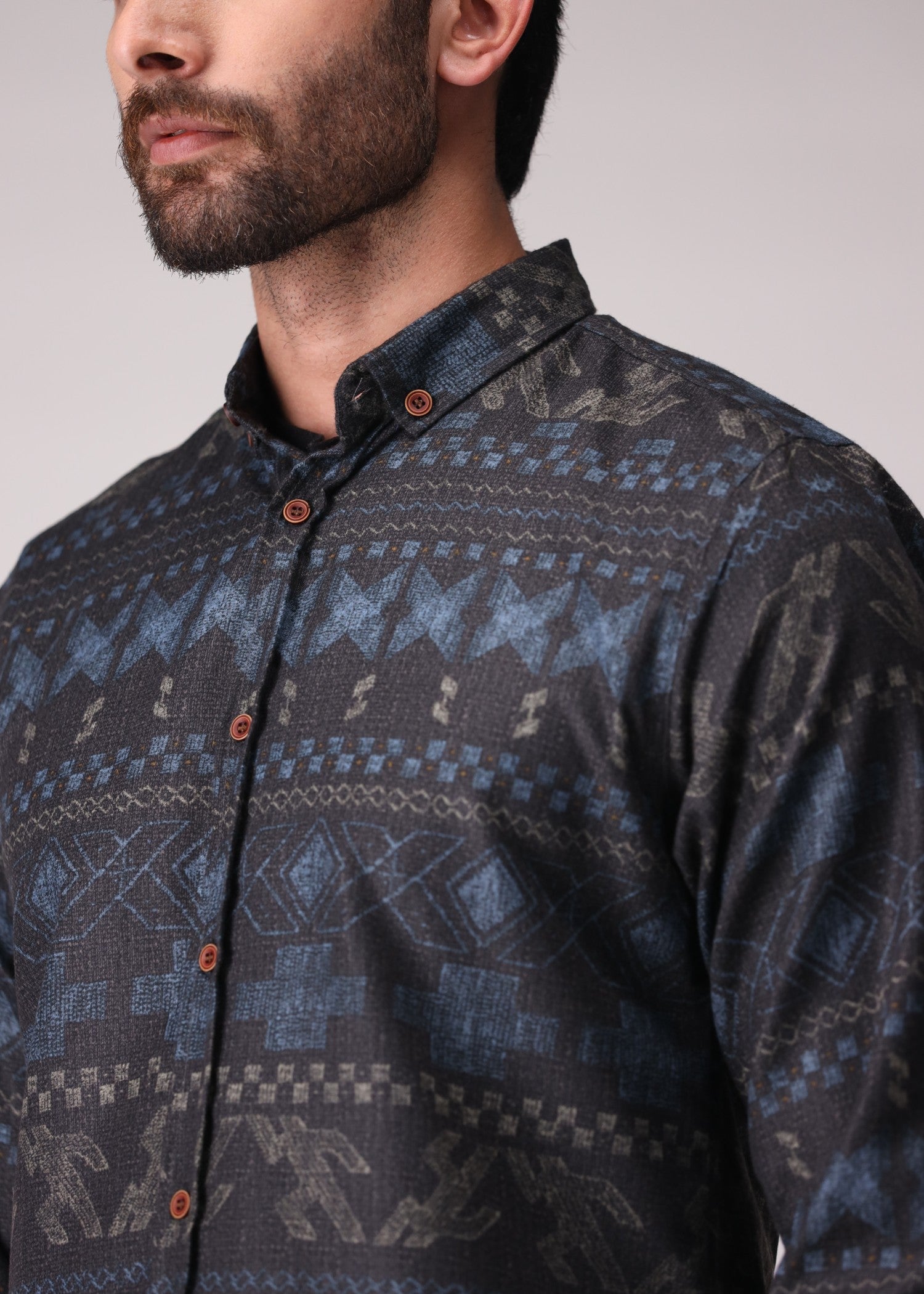 flannel Casual Shirt in Black
