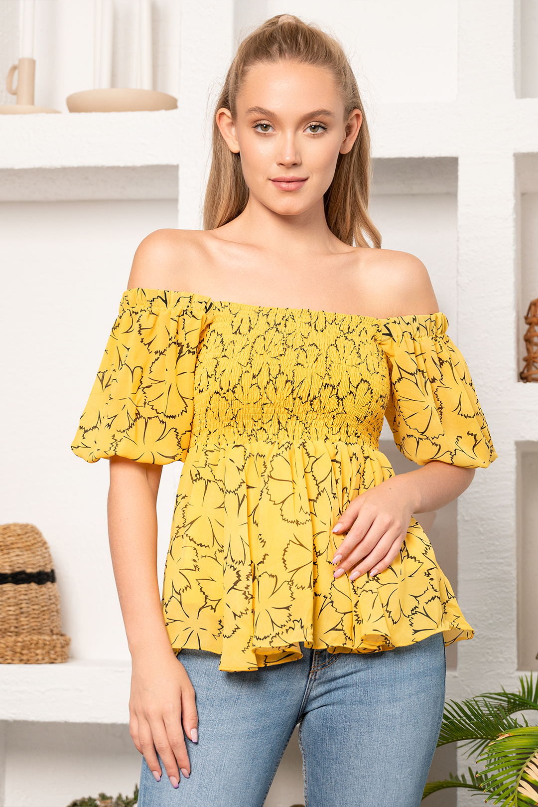 chiffon Blouse in Yellow