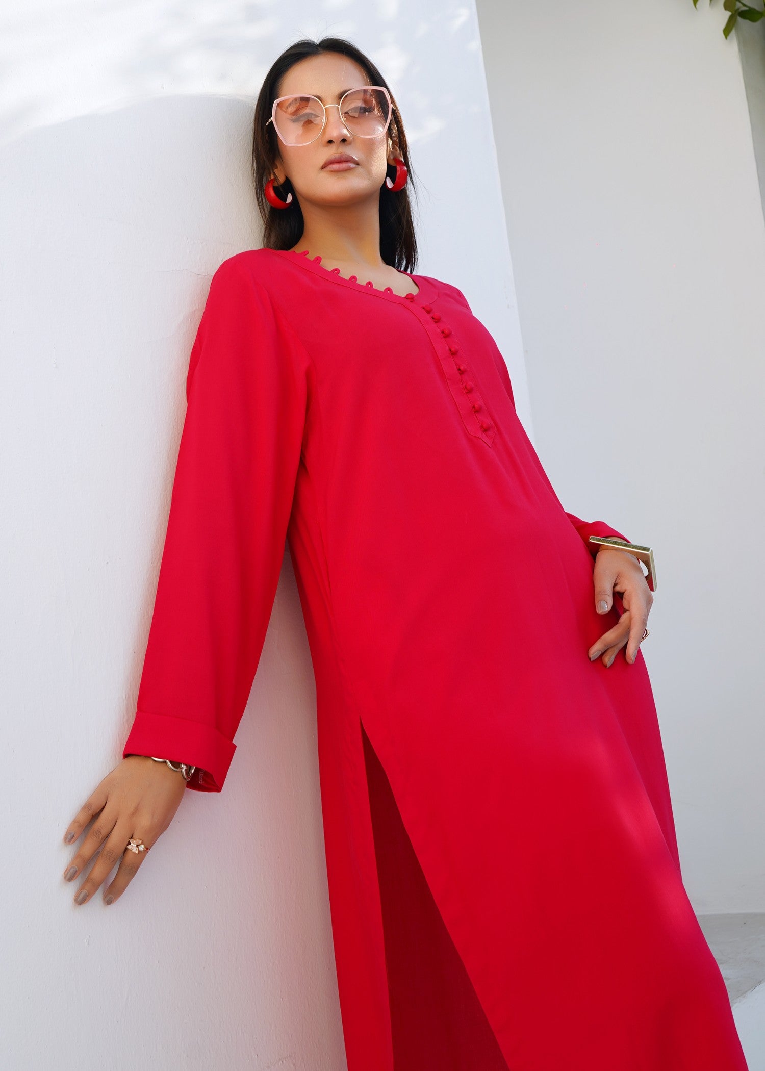 irish linen Co Ord Sets in Red