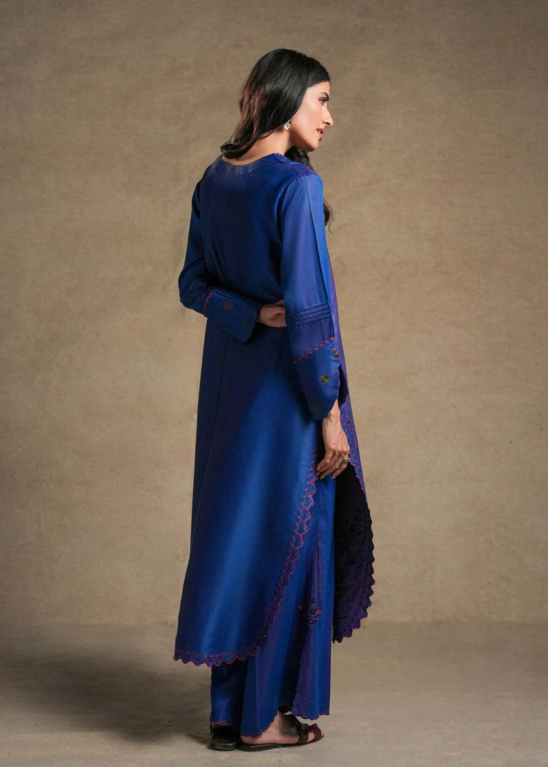 fine khaddar Kurta Set in Blue