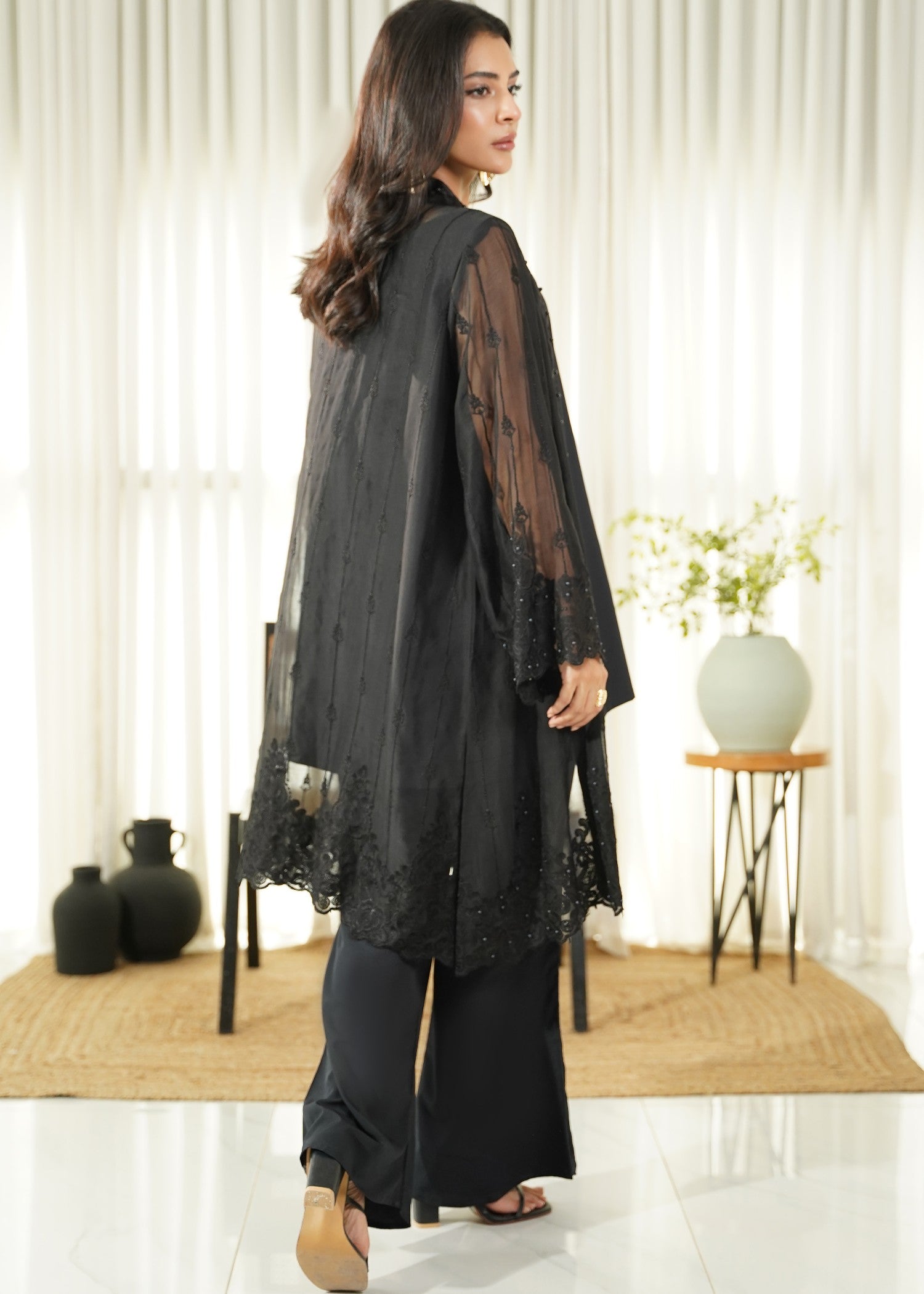 crepe Gown in Black
