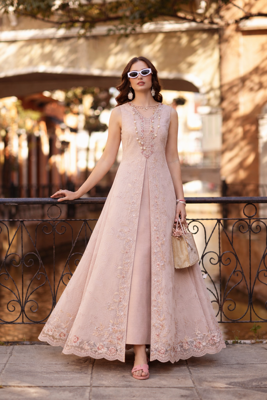 Noor Eid Luxe Printskhaas Lawn – D6 - B - Ballet Pink