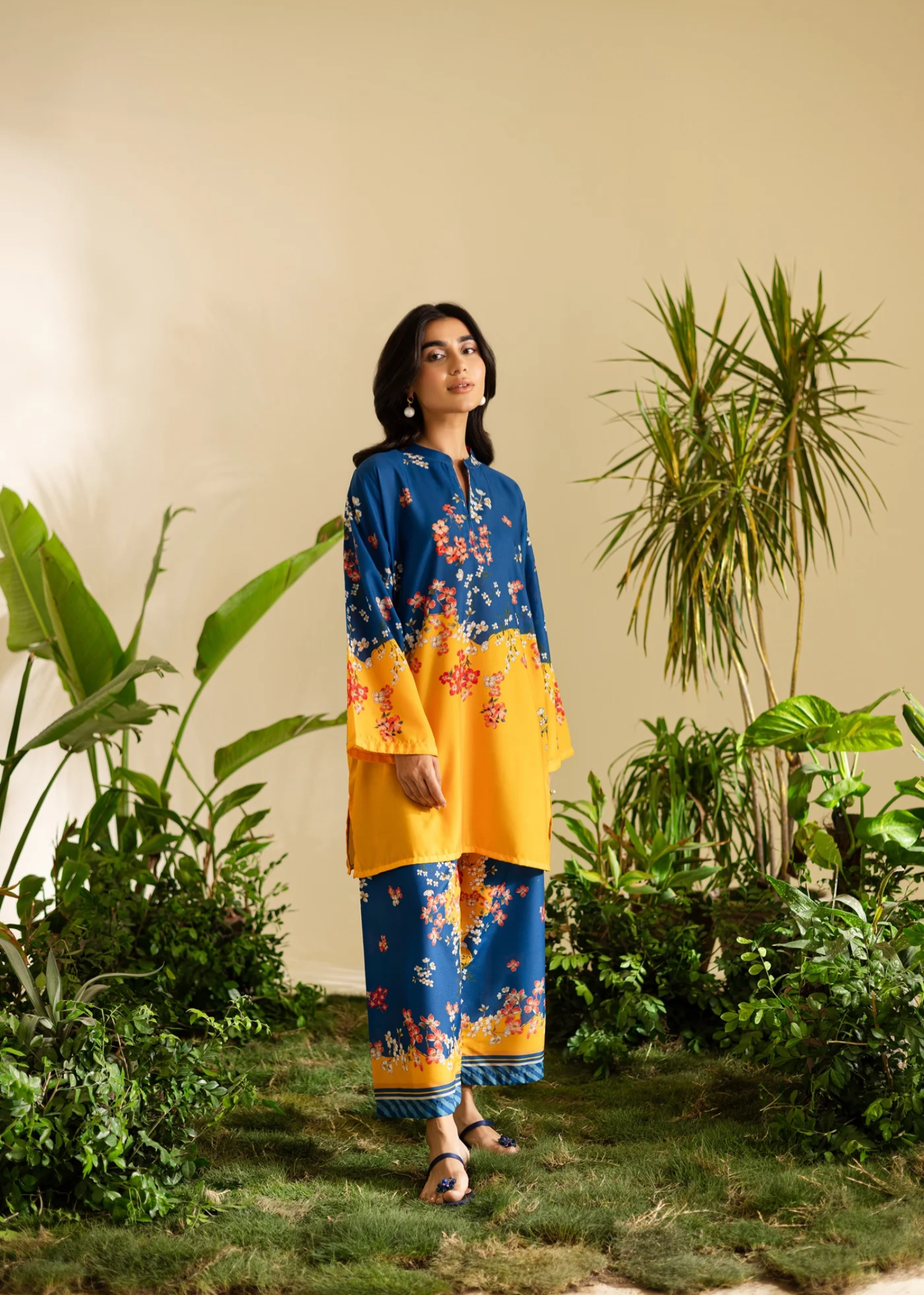 poly lawn Co Ord Sets in Blue
