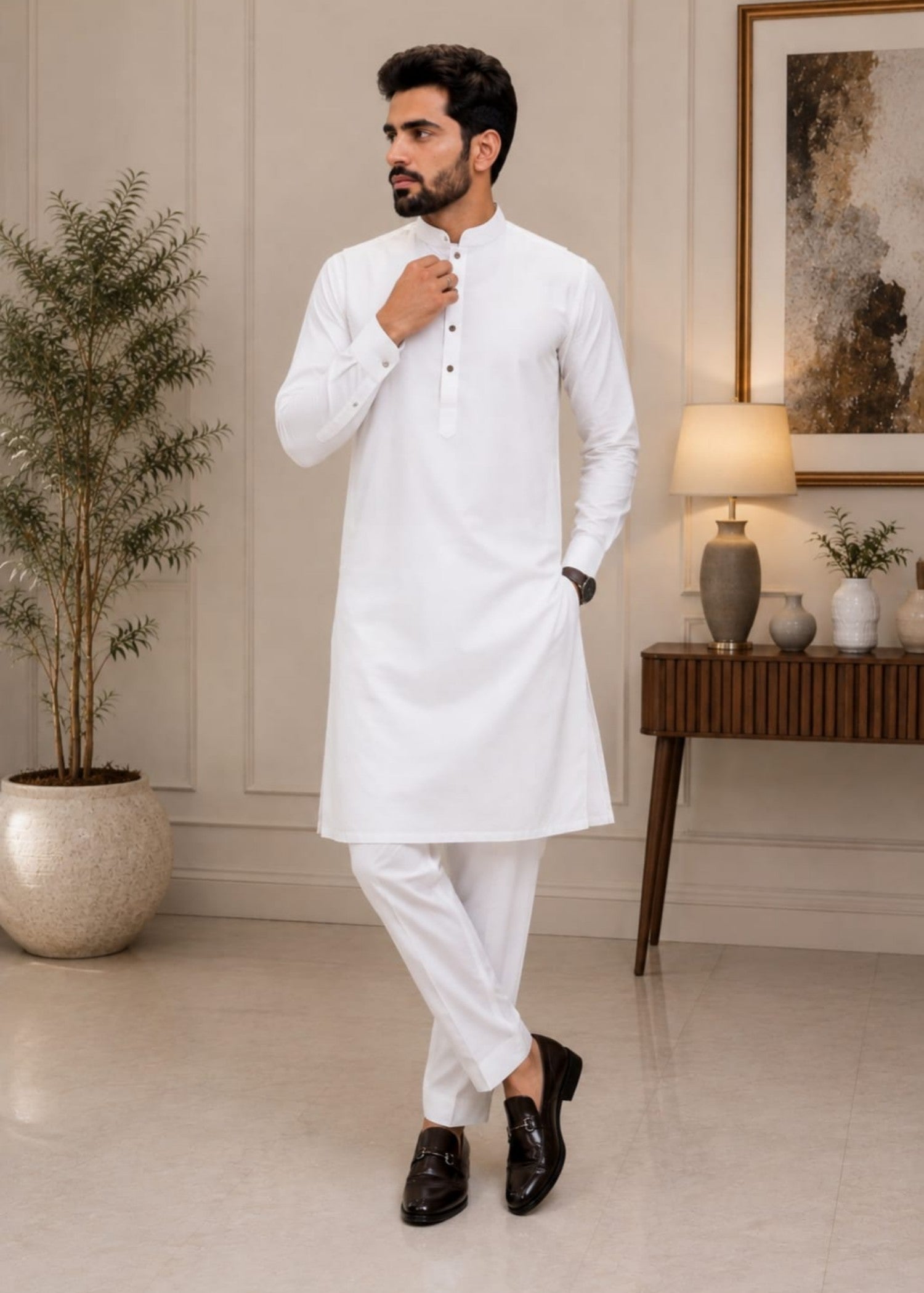 raw silk Waistcoat in Off-white