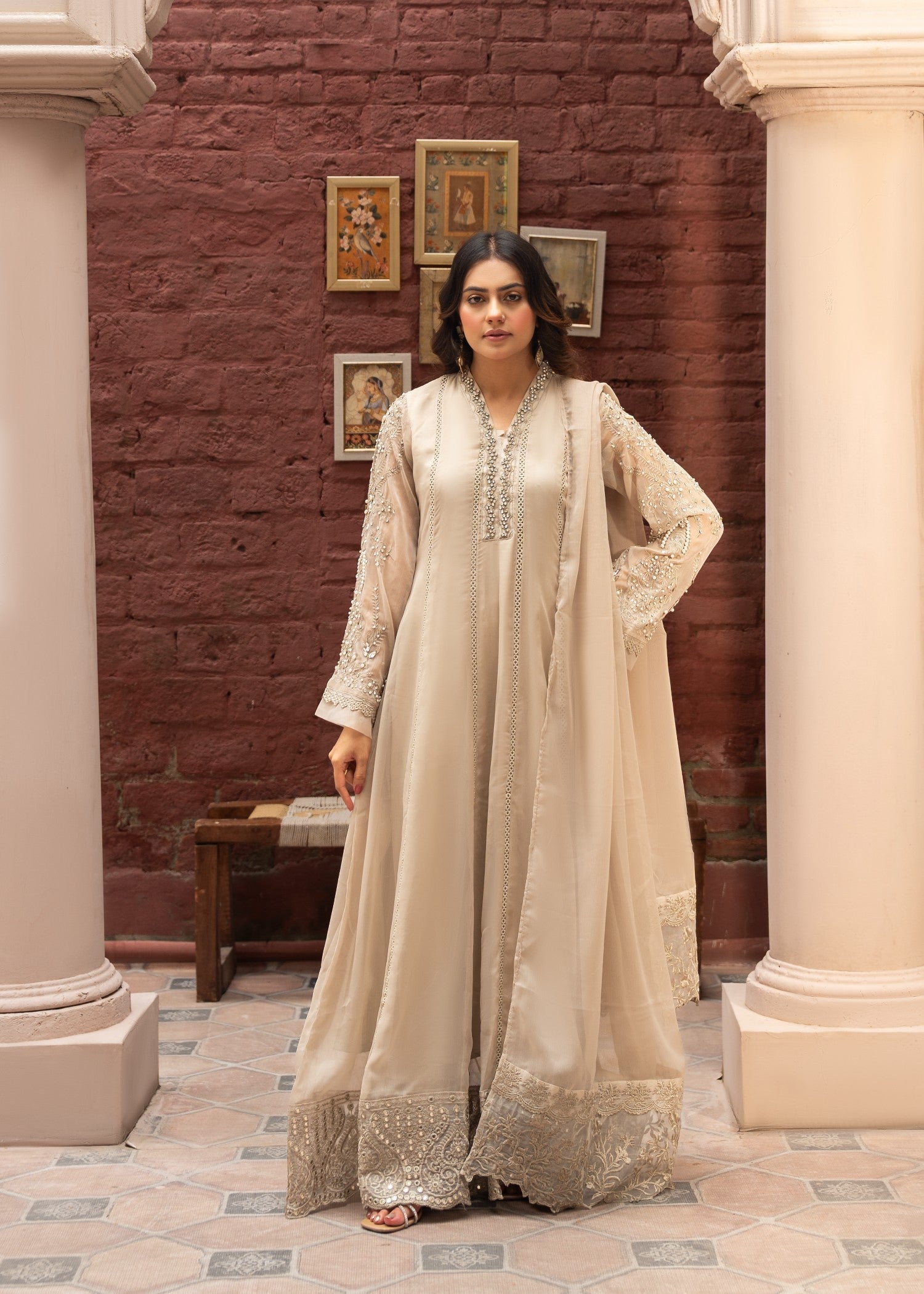 chiffon Maxi in Tan brown